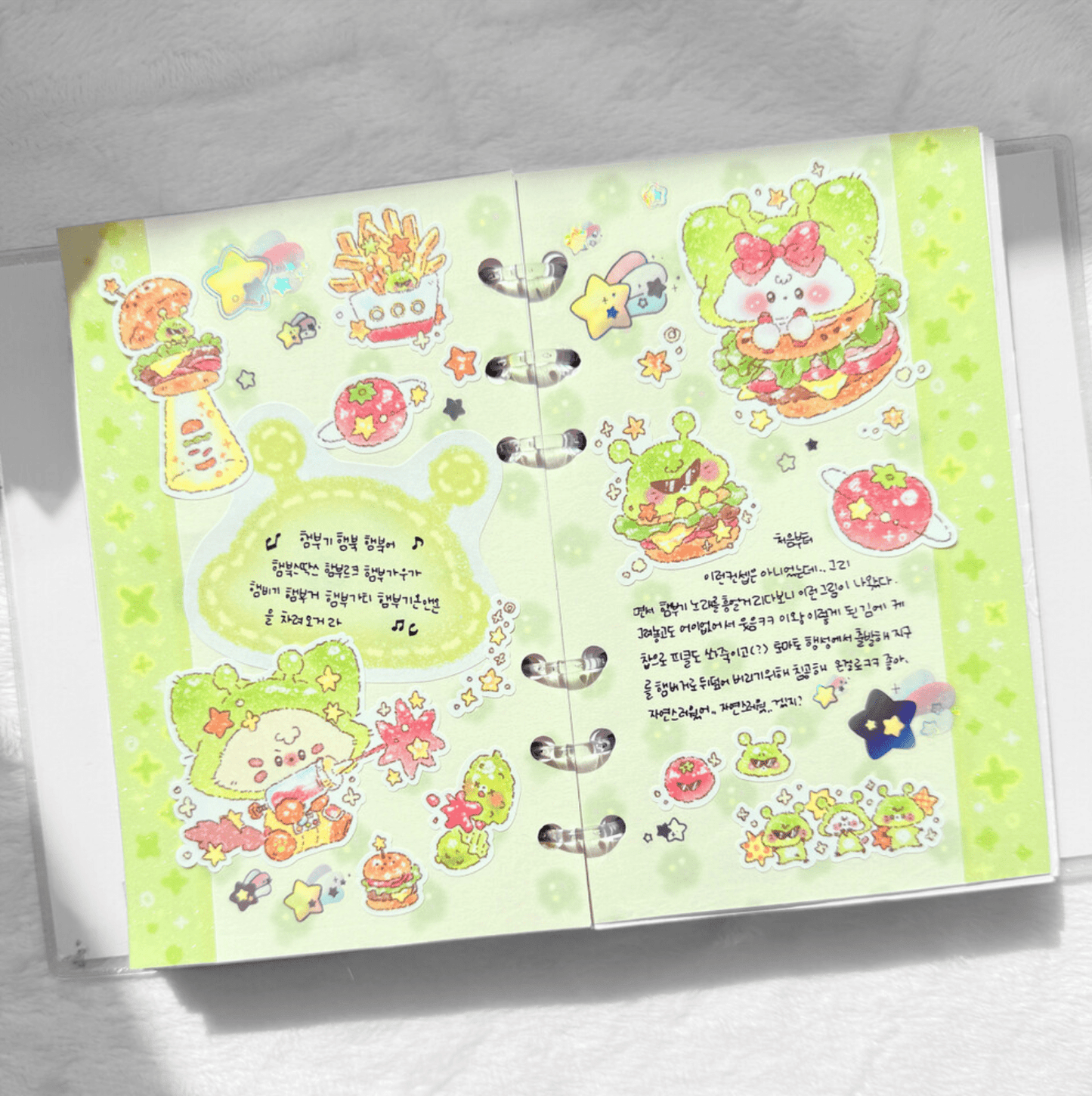 [GO52] Gowoongrim 'Give me All the Good Food' Sticker Pack (Pack/Singles) - Gowoongrim_GO52S1 - Hamboogie Invasion (Alien)_korean_sticker_stationery