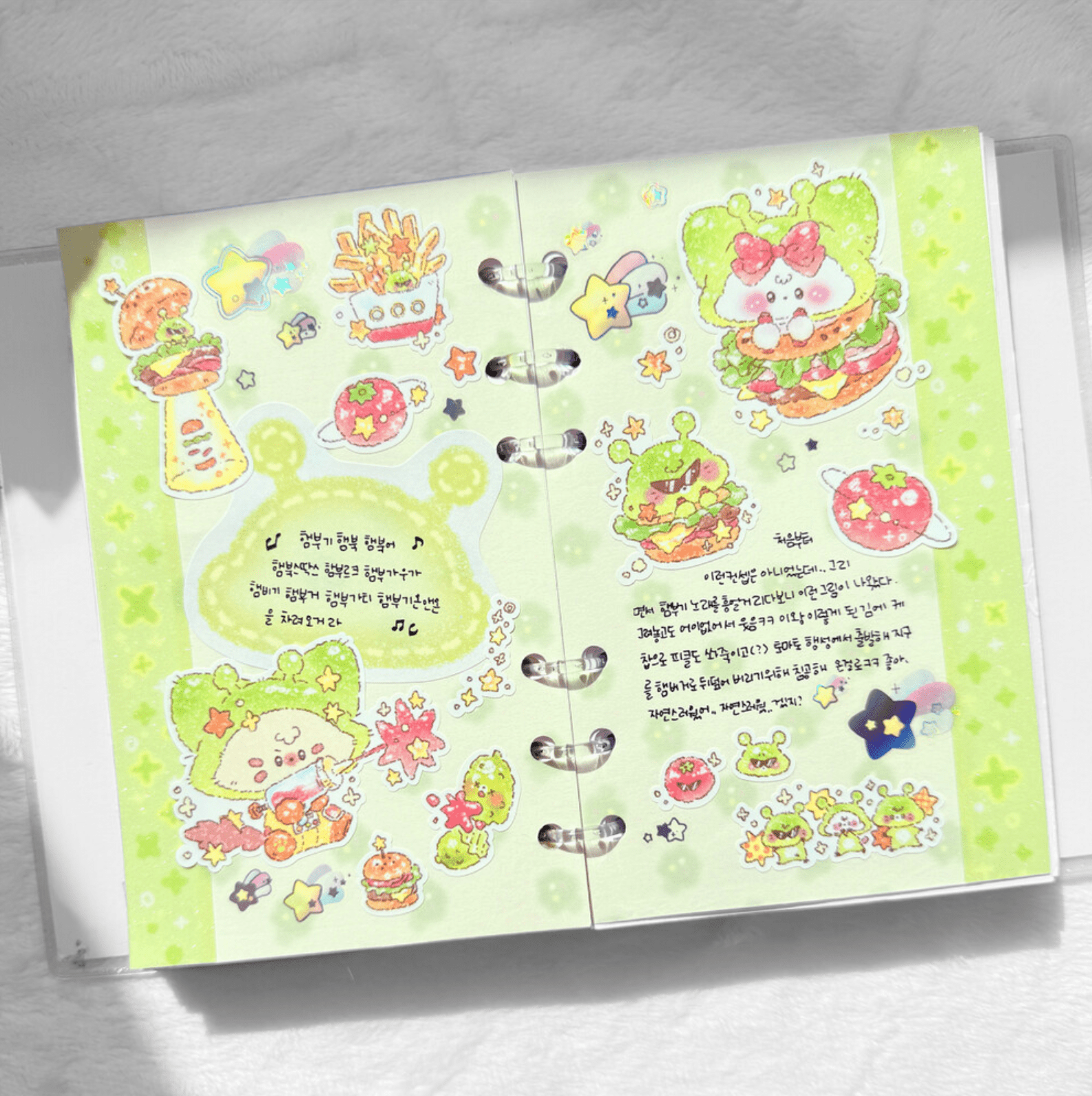 [GO52] Gowoongrim 'Give me All the Good Food' Sticker Pack (Pack/Singles) - Gowoongrim_GO52S1 - Hamboogie Invasion (Alien)_korean_sticker_stationery