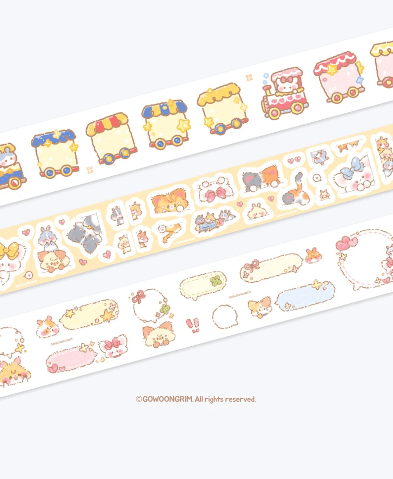 [GO73] Gowoongrim Kisscut Masking Tape (options) - Gowoongrim_GO73S1 - Train_korean_sticker_stationery