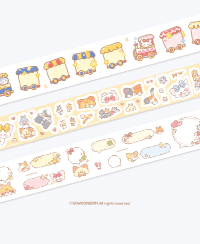 [GO73] Gowoongrim Kisscut Masking Tape (options) - Gowoongrim_GO73S1 - Train_korean_sticker_stationery