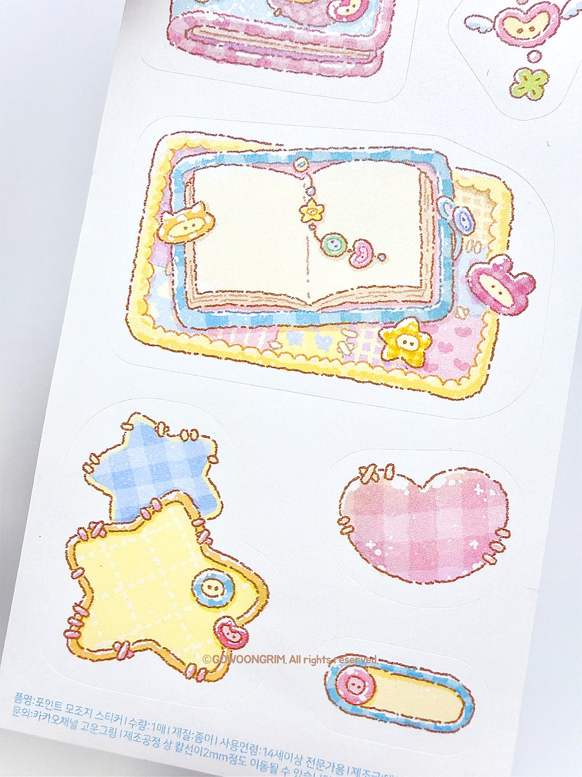 [GO74] Gowoongrim 'Button Fairy' Sticker Pack (Pack/Singles) - Gowoongrim_GO74S4 - Memo Stickers (4)_korean_sticker_stationery