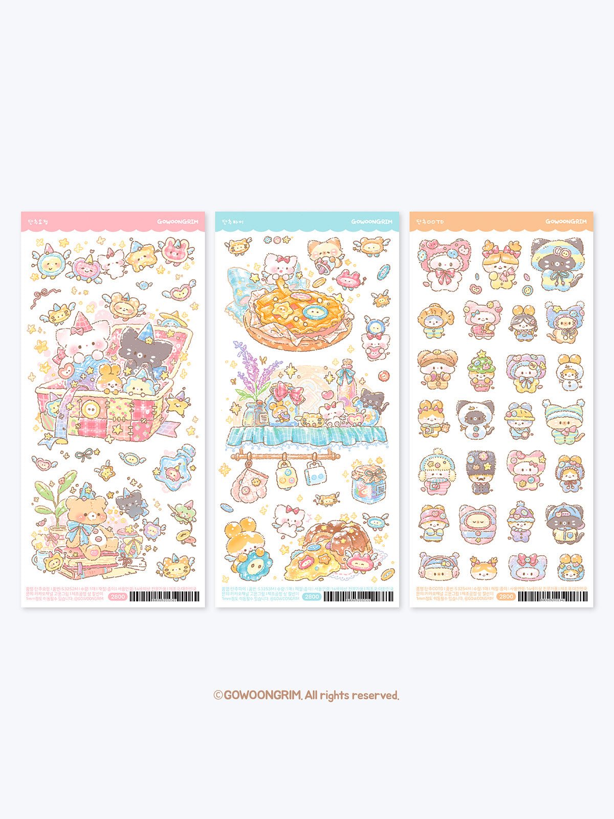 [GO74] Gowoongrim 'Button Fairy' Sticker Pack (Pack/Singles) - Gowoongrim_GO74S3 - Button OOTD_korean_sticker_stationery