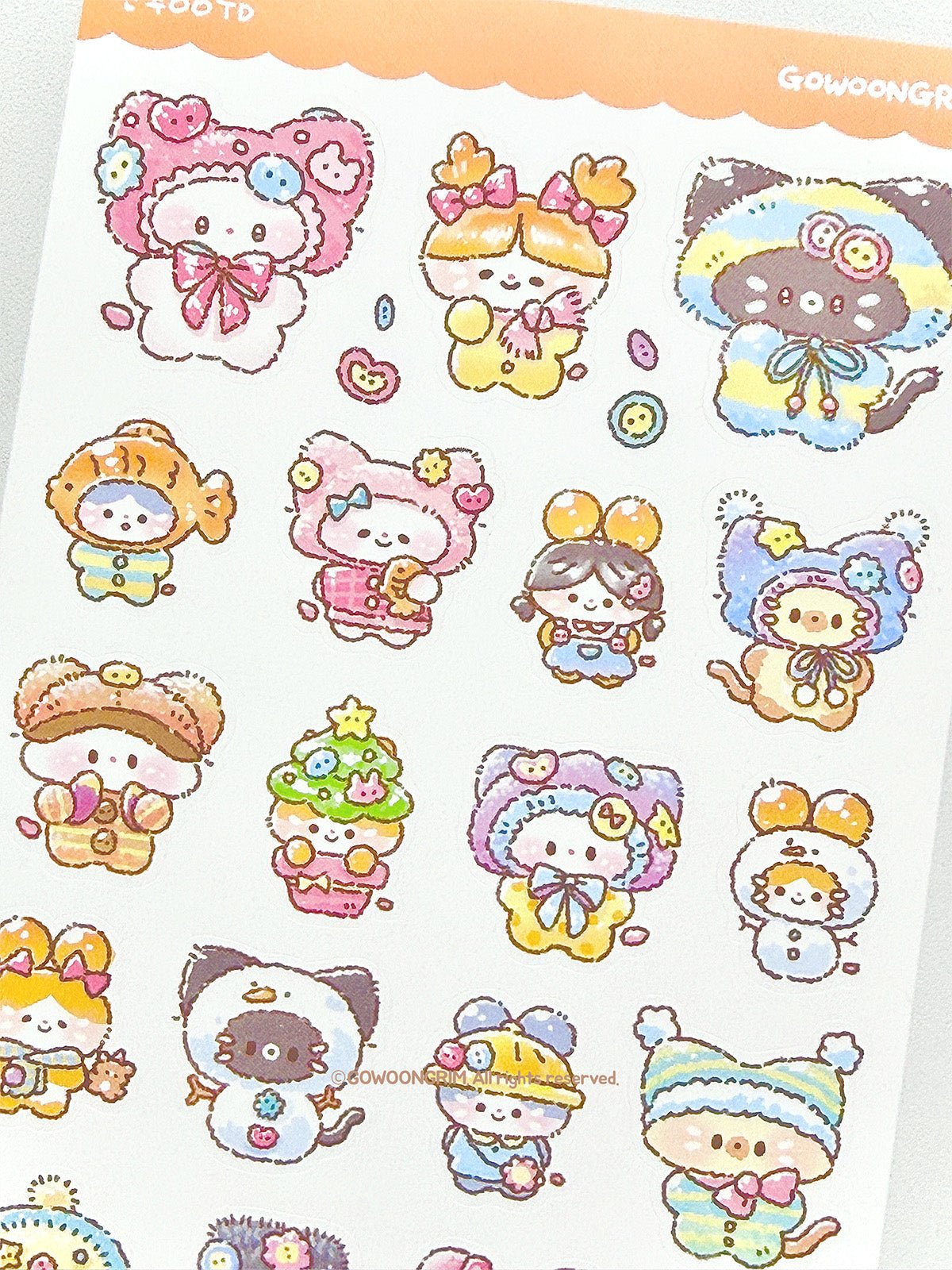 [GO74] Gowoongrim 'Button Fairy' Sticker Pack (Pack/Singles) - Gowoongrim_GO74S4 - Memo Stickers (4)_korean_sticker_stationery