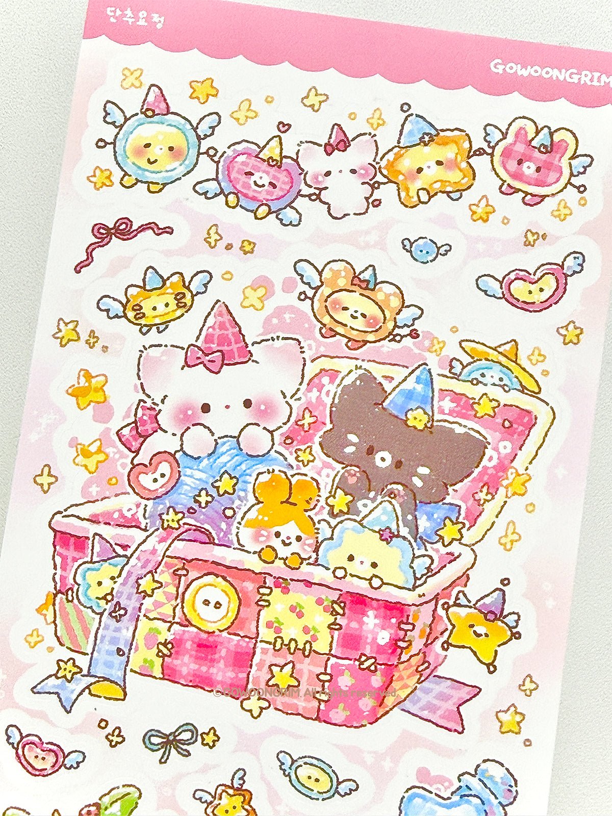 [GO74] Gowoongrim 'Button Fairy' Sticker Pack (Pack/Singles) - Gowoongrim_GO74S4 - Memo Stickers (4)_korean_sticker_stationery