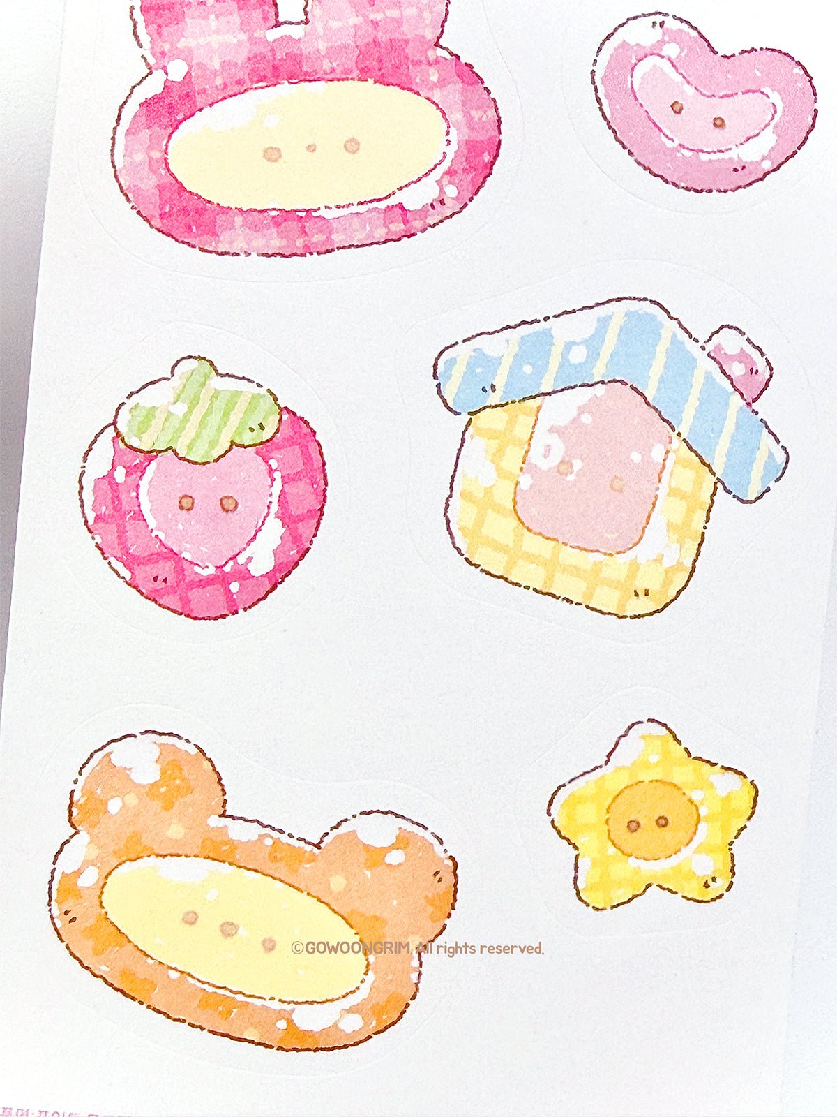 [GO74] Gowoongrim 'Button Fairy' Sticker Pack (Pack/Singles) - Gowoongrim_GO74S4 - Memo Stickers (4)_korean_sticker_stationery