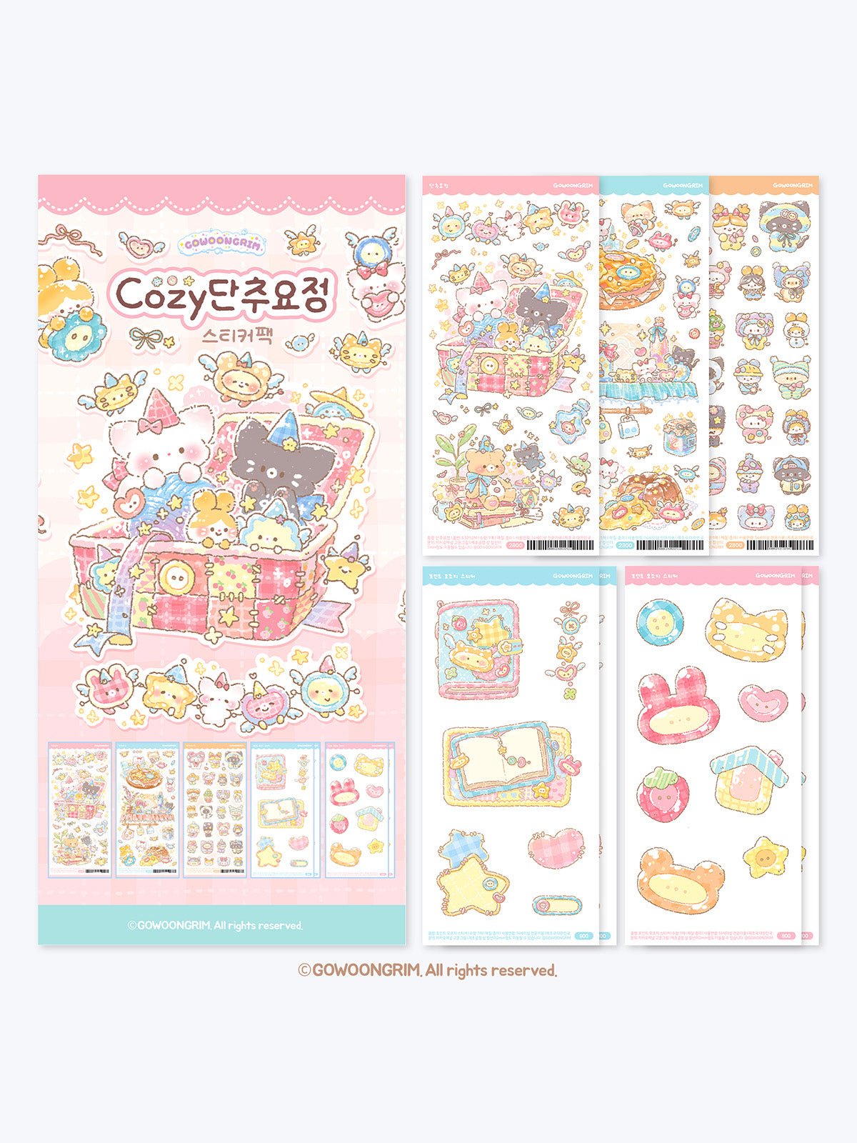 [GO74] Gowoongrim 'Button Fairy' Sticker Pack (Pack/Singles) - Gowoongrim_GO74 - Sticker Pack (DARK)_korean_sticker_stationery