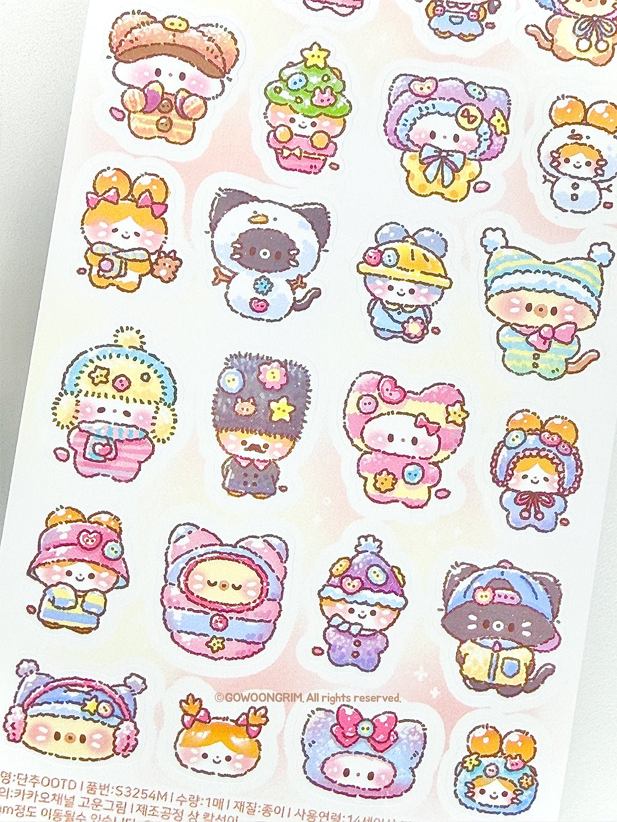 [GO74] Gowoongrim 'Button Fairy' Sticker Pack (Pack/Singles) - Gowoongrim_GO74S4 - Memo Stickers (4)_korean_sticker_stationery