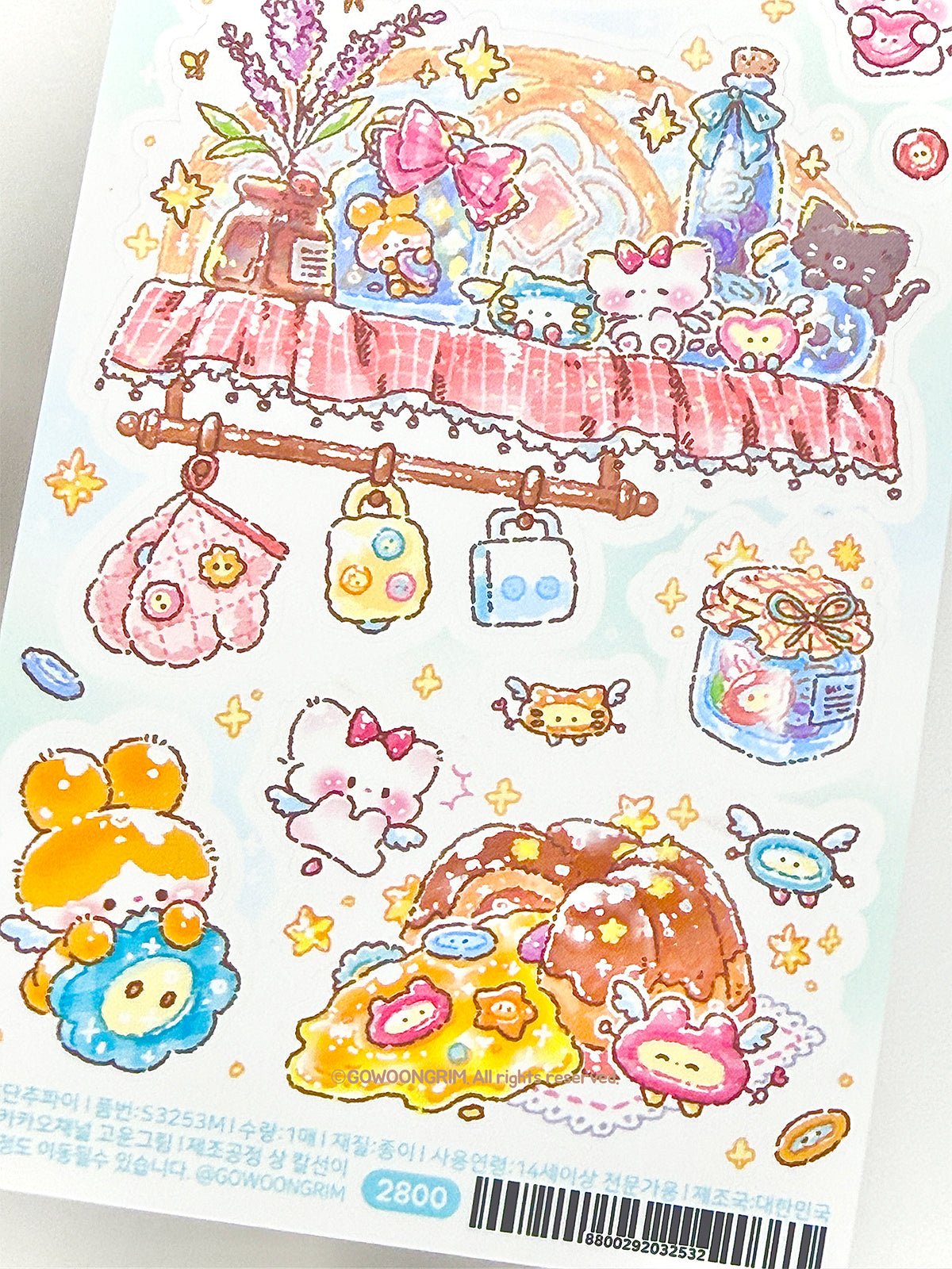 [GO74] Gowoongrim 'Button Fairy' Sticker Pack (Pack/Singles) - Gowoongrim_GO74S4 - Memo Stickers (4)_korean_sticker_stationery