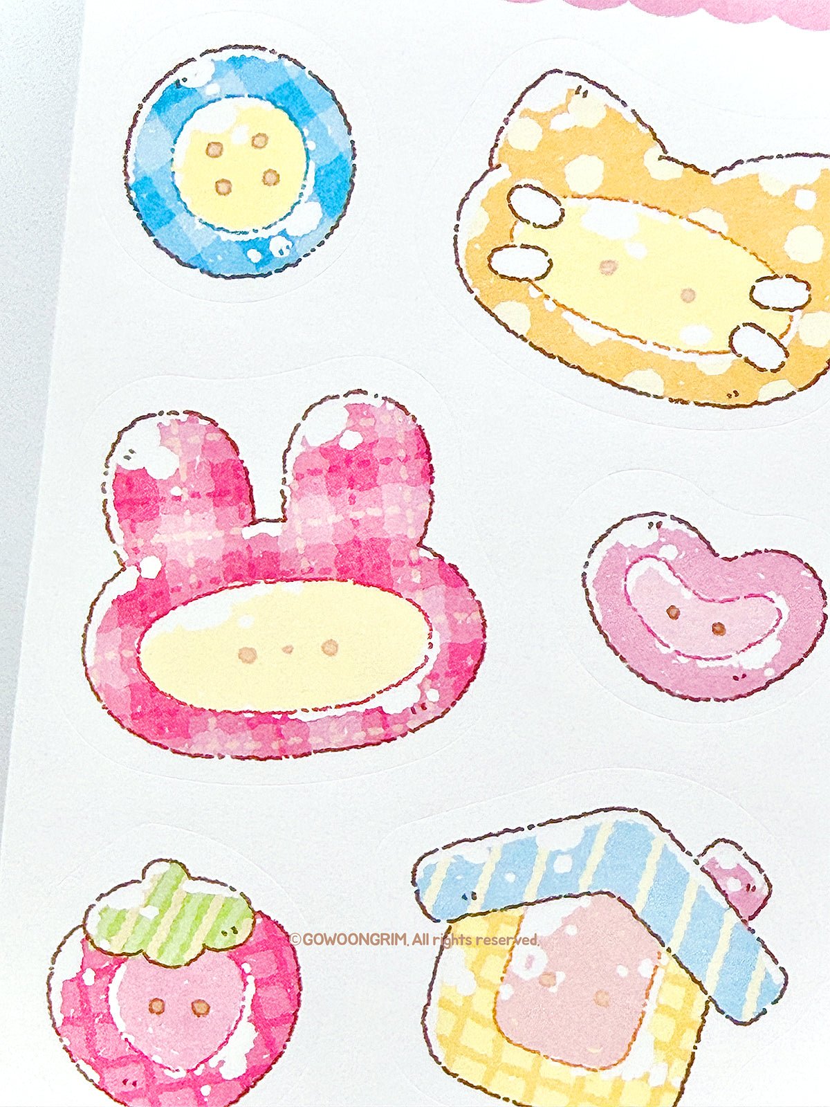 [GO74] Gowoongrim 'Button Fairy' Sticker Pack (Pack/Singles) - Gowoongrim_GO74S4 - Memo Stickers (4)_korean_sticker_stationery