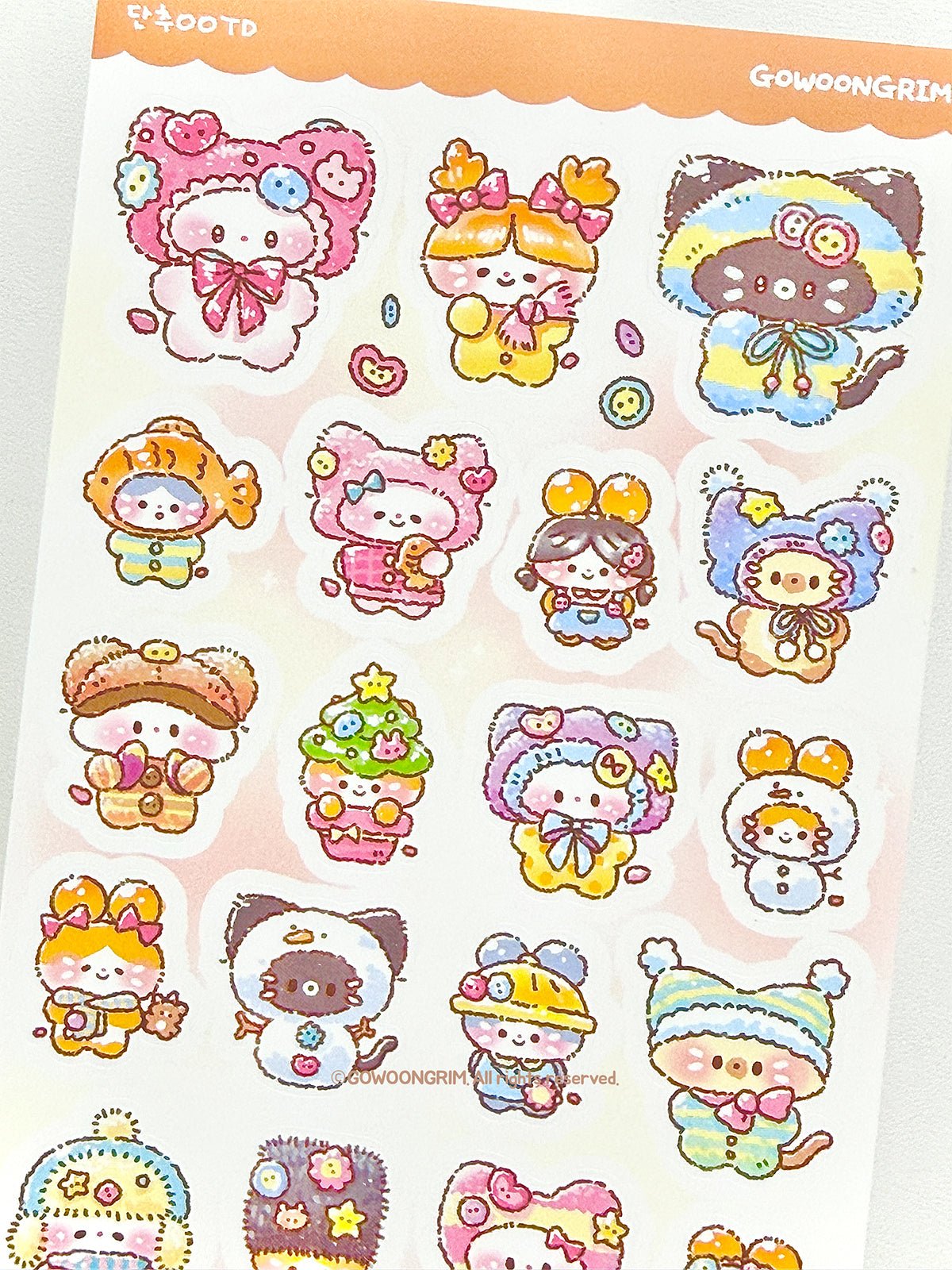 [GO74] Gowoongrim 'Button Fairy' Sticker Pack (Pack/Singles) - Gowoongrim_GO74S4 - Memo Stickers (4)_korean_sticker_stationery