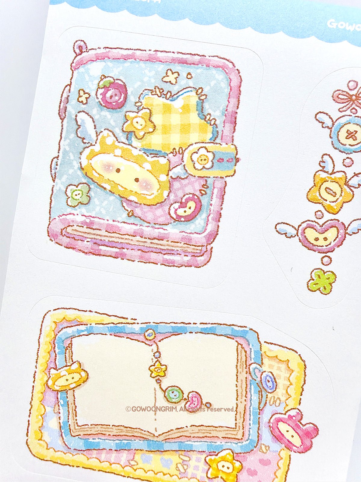 [GO74] Gowoongrim 'Button Fairy' Sticker Pack (Pack/Singles) - Gowoongrim_GO74S4 - Memo Stickers (4)_korean_sticker_stationery