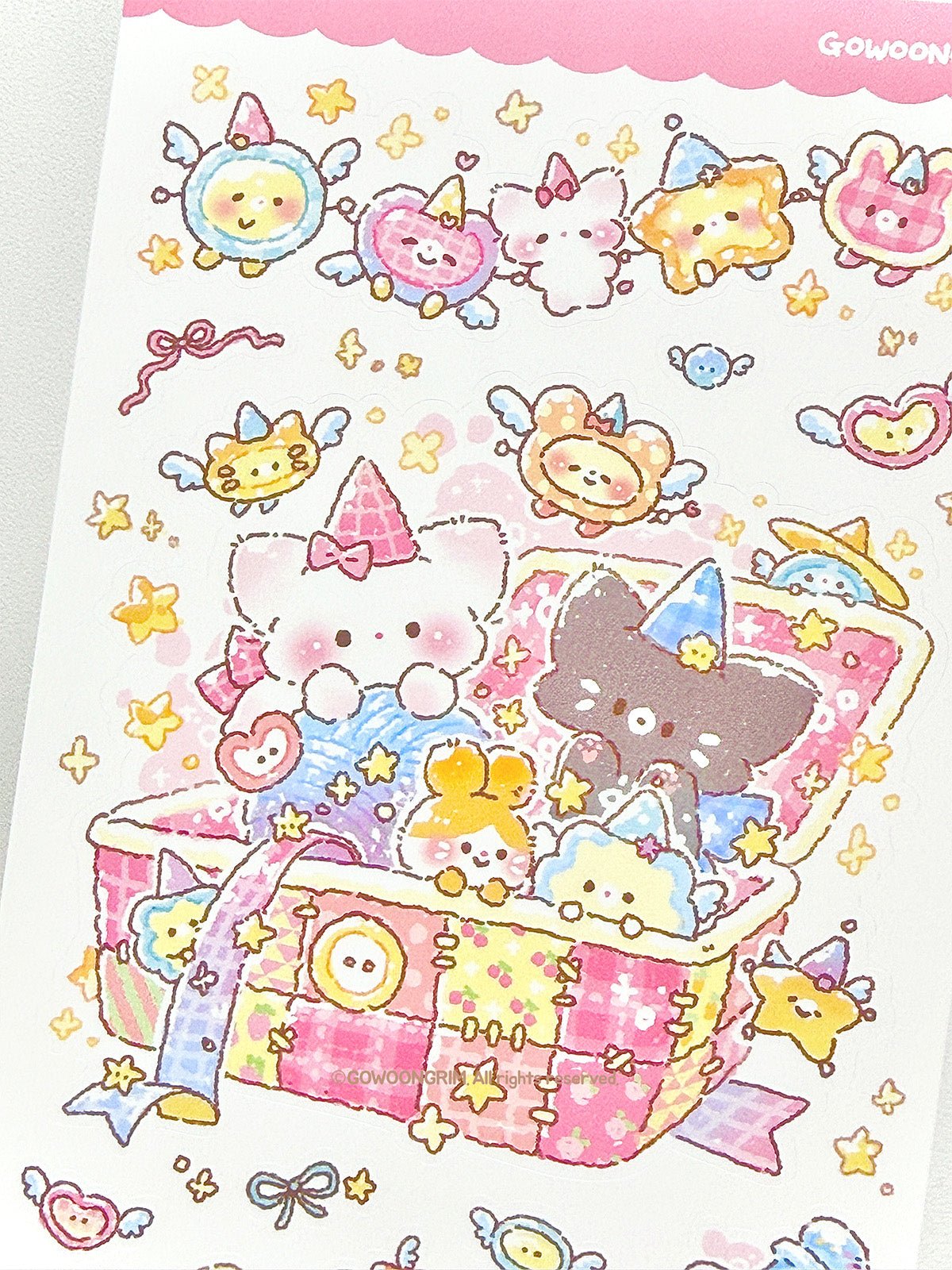 [GO74] Gowoongrim 'Button Fairy' Sticker Pack (Pack/Singles) - Gowoongrim_GO74S4 - Memo Stickers (4)_korean_sticker_stationery