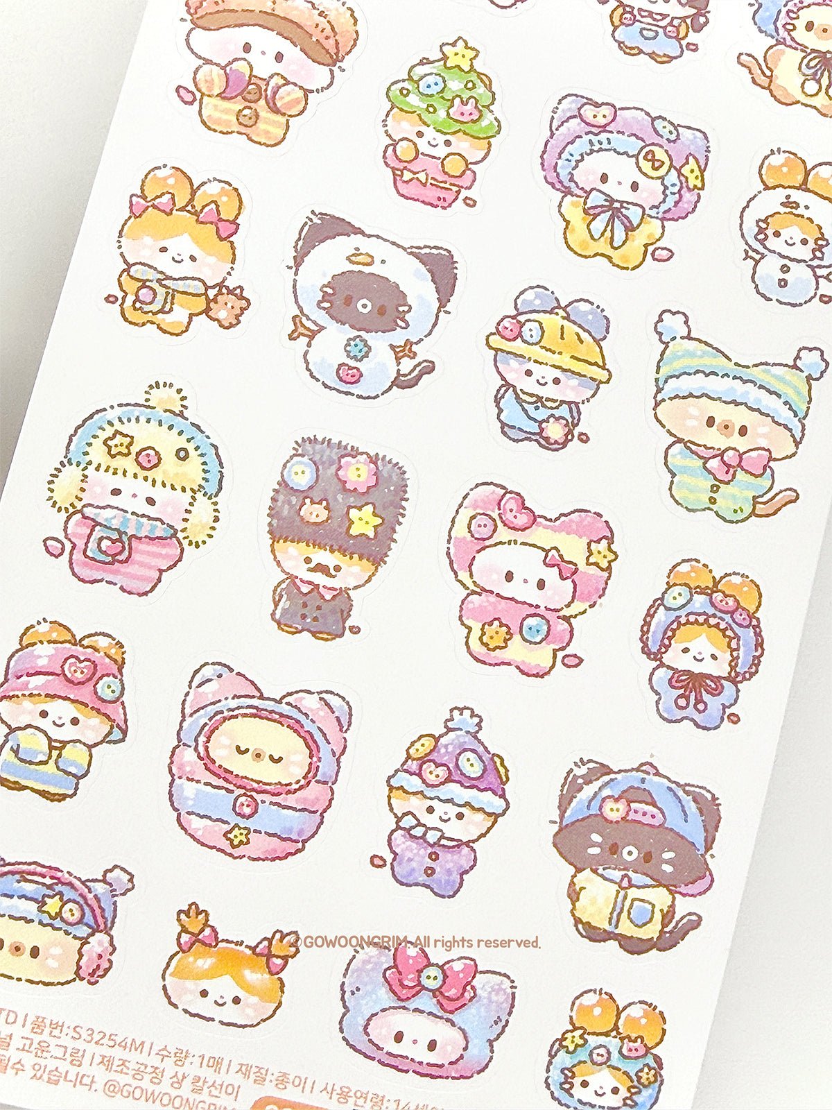 [GO74] Gowoongrim 'Button Fairy' Sticker Pack (Pack/Singles) - Gowoongrim_GO74S4 - Memo Stickers (4)_korean_sticker_stationery