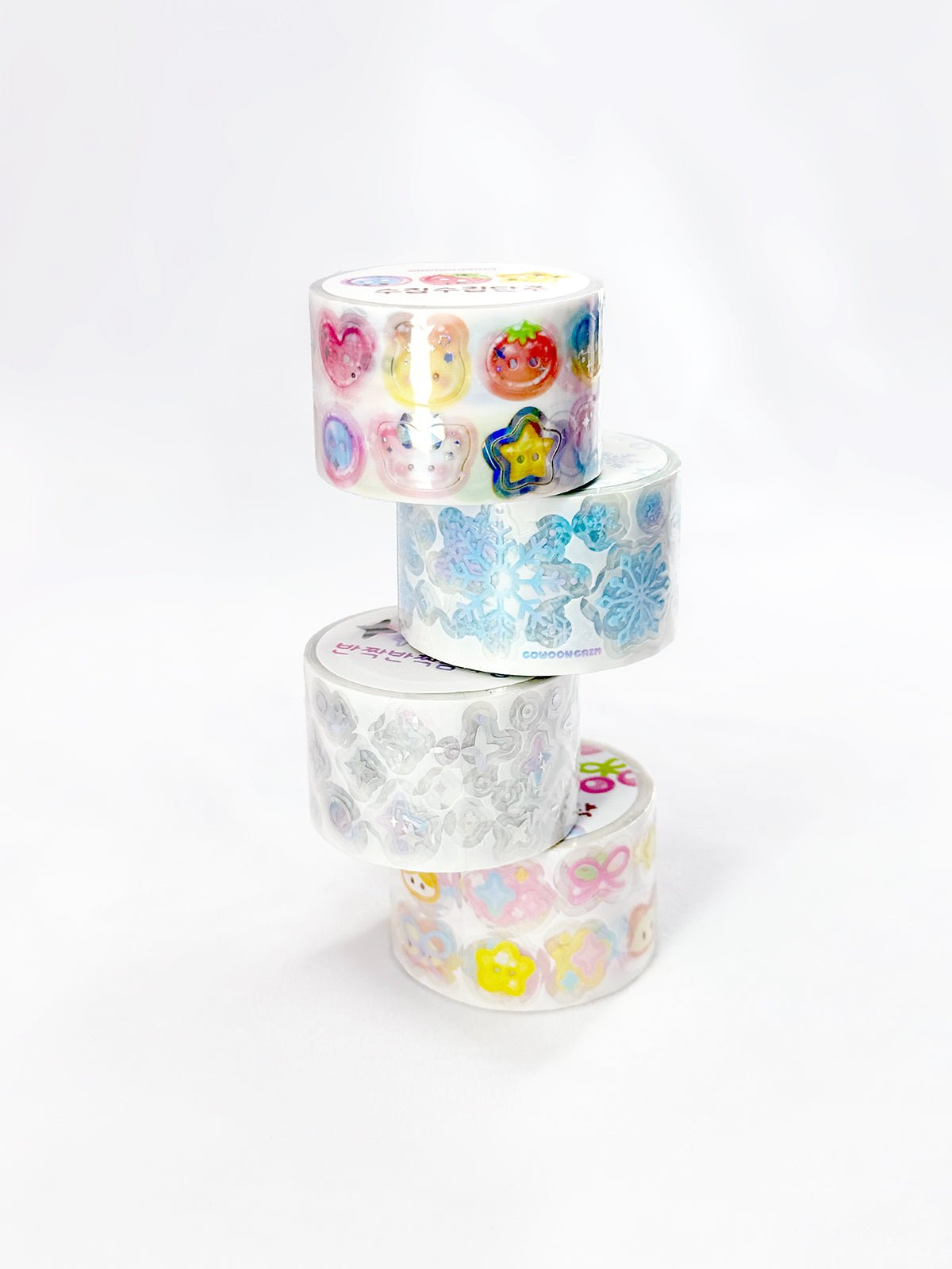 [GO78] Gowoongrim 'Shiny Cotton Candy/Collecting Buttons/Petite Buttons/Snowflake' Kisscut Masking Tape (options) - Gowoongrim_GO78S4 - Snowflake_korean_sticker_stationery