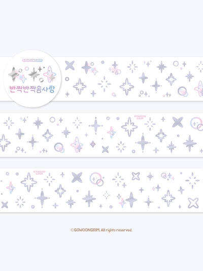 [GO78] Gowoongrim 'Shiny Cotton Candy/Collecting Buttons/Petite Buttons/Snowflake' Kisscut Masking Tape (options) - Gowoongrim_GO78S1 - Shiny Cotton Candy_korean_sticker_stationery
