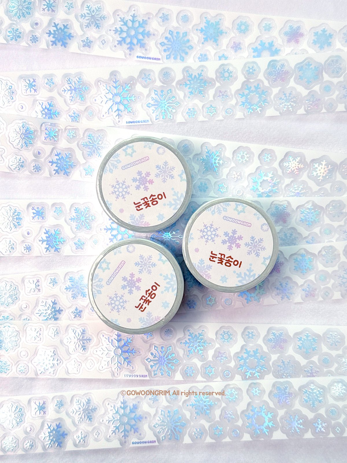 [GO78] Gowoongrim 'Shiny Cotton Candy/Collecting Buttons/Petite Buttons/Snowflake' Kisscut Masking Tape (options) - Gowoongrim_GO78S4 - Snowflake_korean_sticker_stationery
