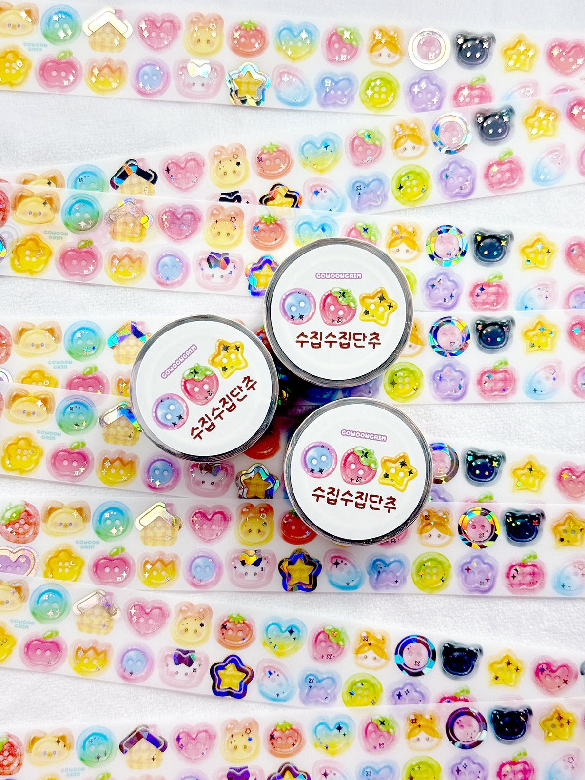[GO78] Gowoongrim 'Shiny Cotton Candy/Collecting Buttons/Petite Buttons/Snowflake' Kisscut Masking Tape (options) - Gowoongrim_GO78S4 - Snowflake_korean_sticker_stationery