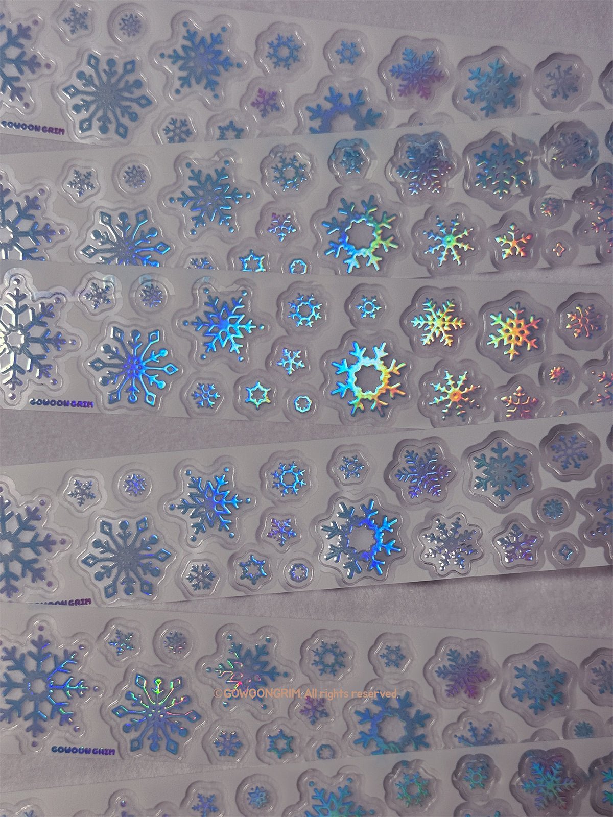 [GO78] Gowoongrim 'Shiny Cotton Candy/Collecting Buttons/Petite Buttons/Snowflake' Kisscut Masking Tape (options) - Gowoongrim_GO78S4 - Snowflake_korean_sticker_stationery
