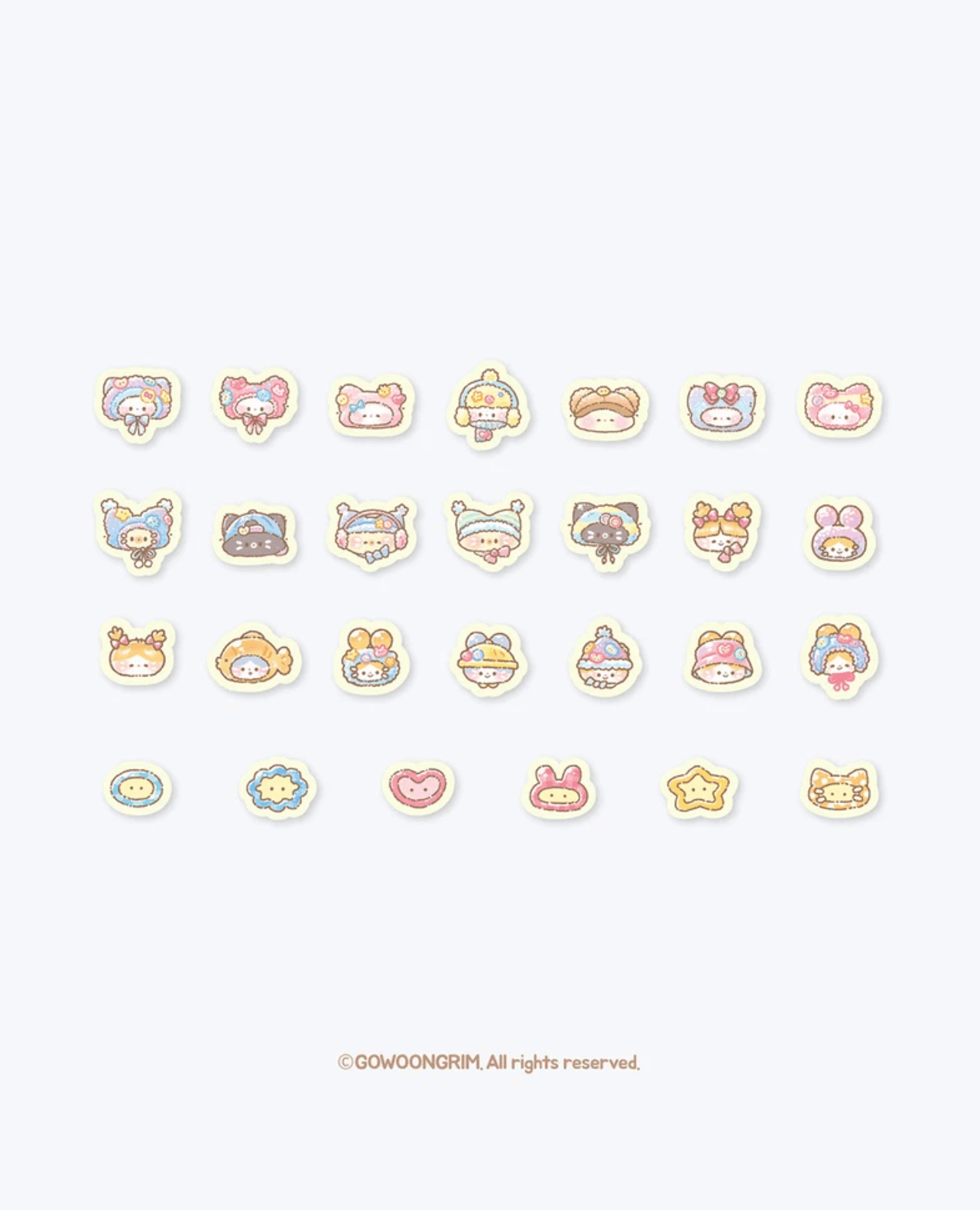 [GO79] Gowoongrim 'Neon Pieces' Keyring (Random Design) - Gowoongrim__korean_sticker_stationery