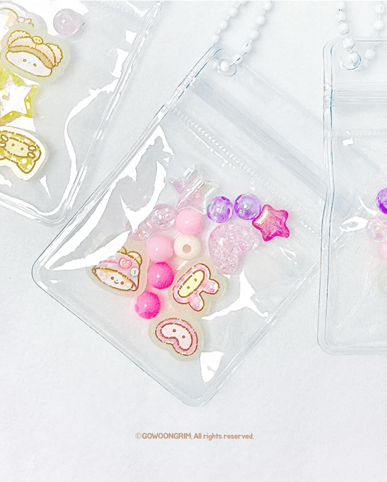 [GO79] Gowoongrim 'Neon Pieces' Keyring (Random Design) - Gowoongrim__korean_sticker_stationery