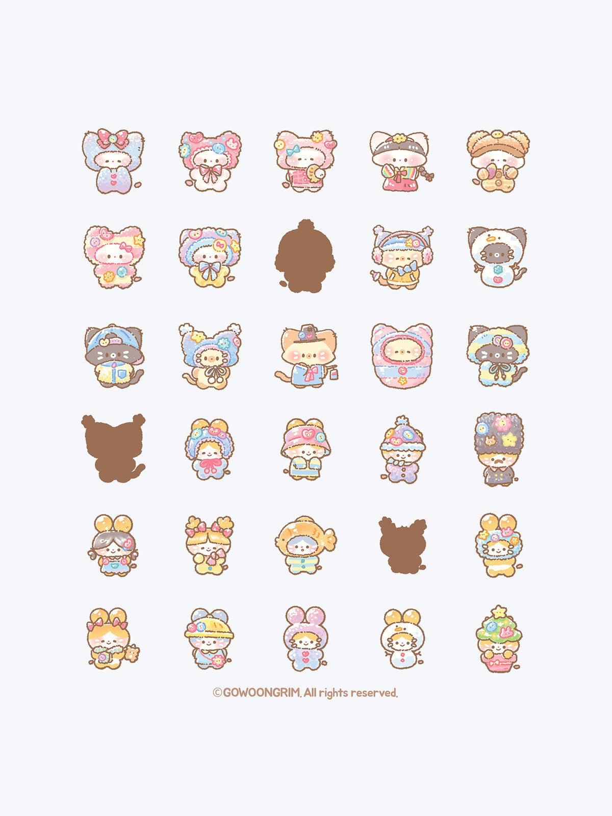 [GO80] Gowoongrim 'OOTD' Random Ddibu Seal - Gowoongrim__korean_sticker_stationery