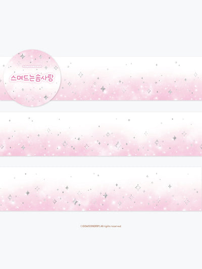 [GO85] NEW Gowoongrim 'Soft Blend' Silver Foil Masking Tapes (options) - Gowoongrim_GO85S1 - Cotton Candy (Pink)_korean_sticker_stationery