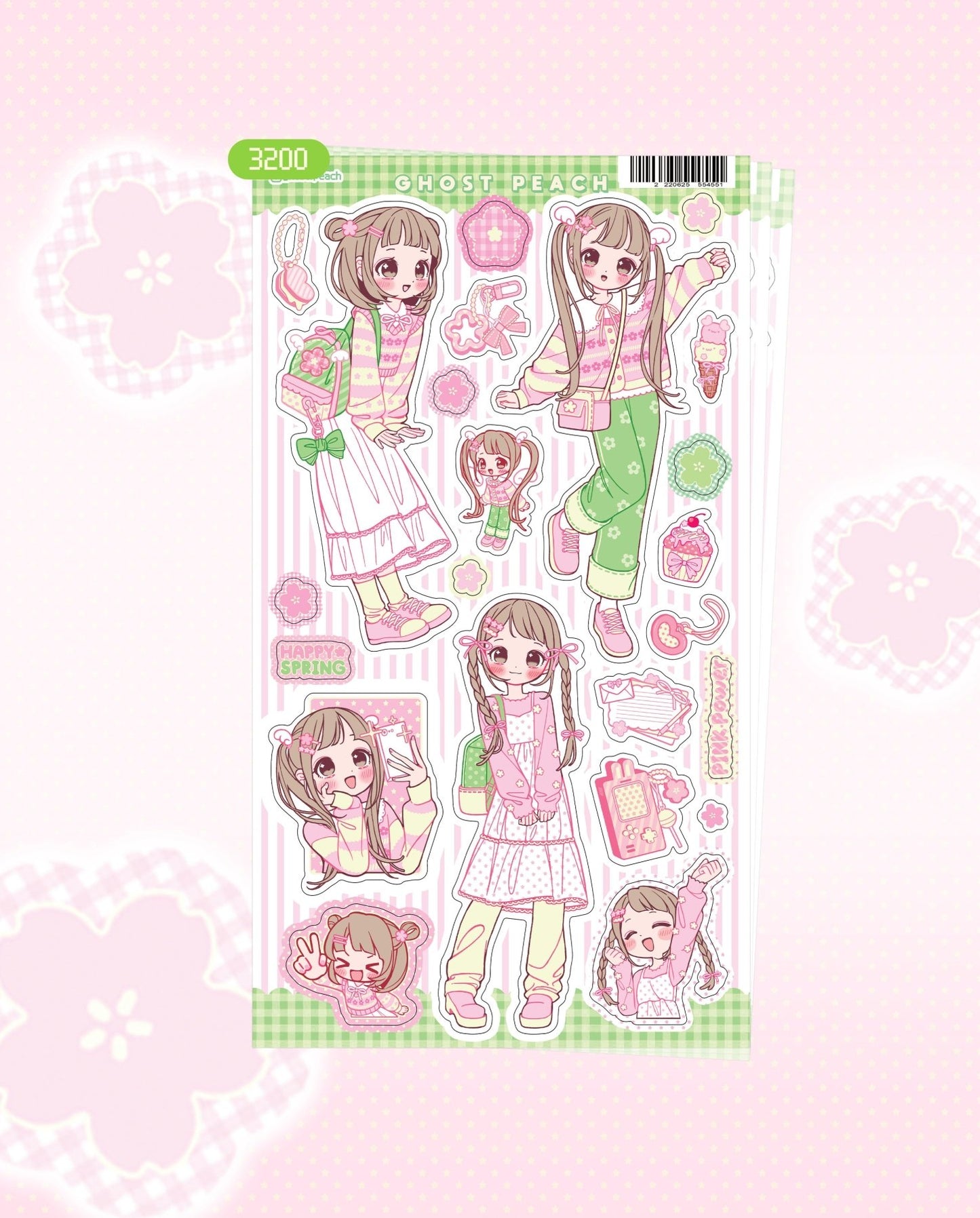 [GP01] NEW Ghost Peach 'Spring Spring Friends' Sticker Sheet - Ghost Peach__korean_sticker_stationery