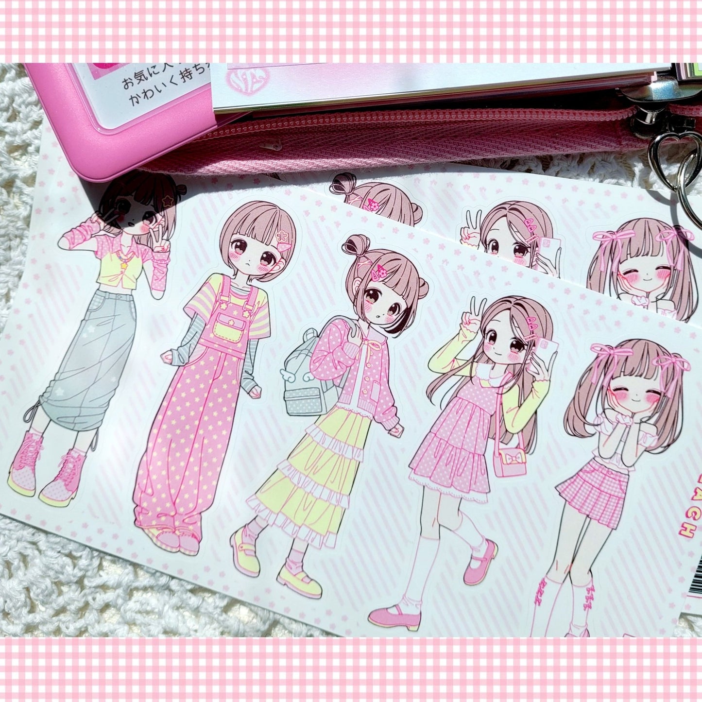 [GP02] NEW Ghost Peach 'Pink Spring Spring Lookbook' Sticker Sheet - Ghost Peach__korean_sticker_stationery