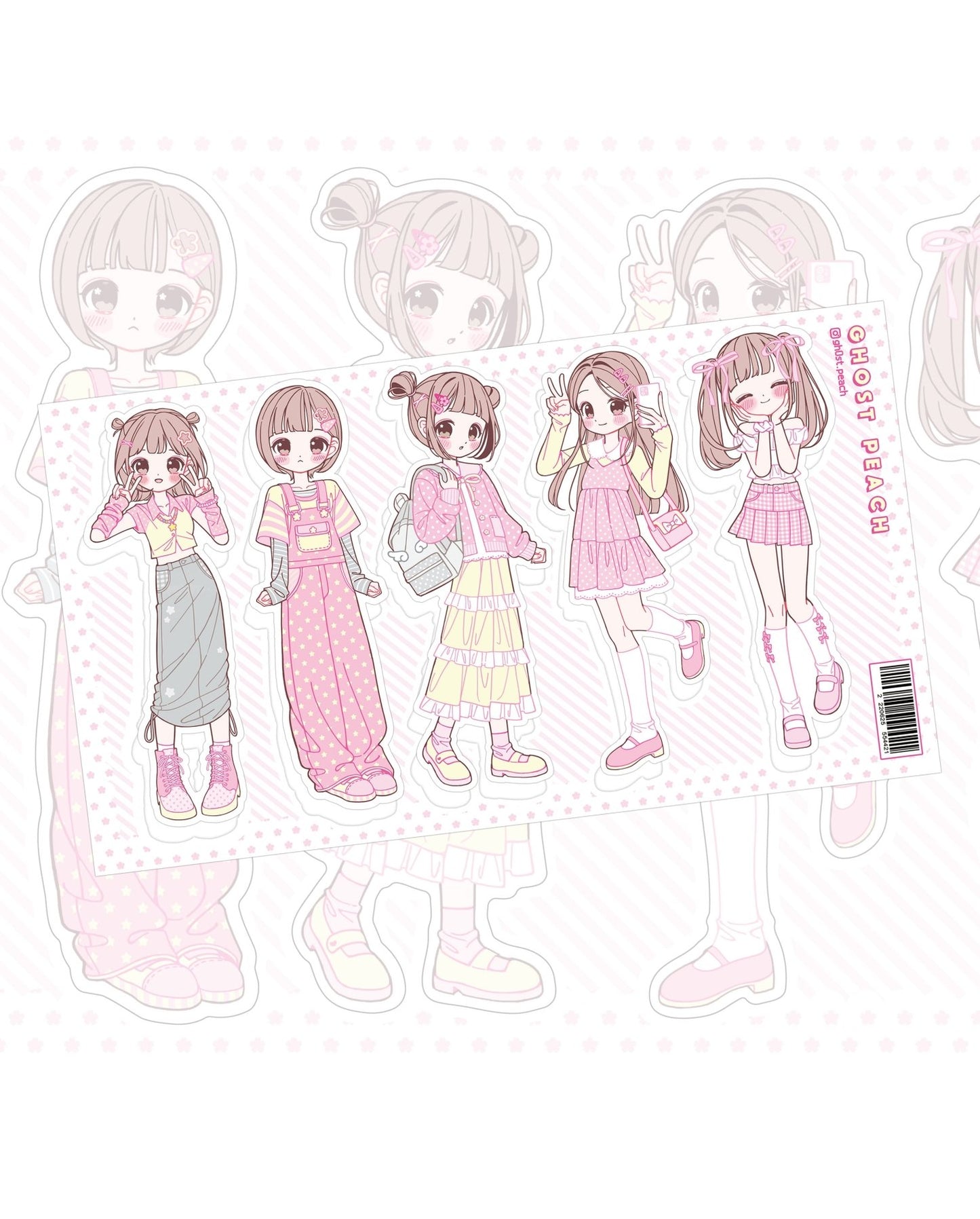 [GP02] NEW Ghost Peach 'Pink Spring Spring Lookbook' Sticker Sheet - Ghost Peach__korean_sticker_stationery