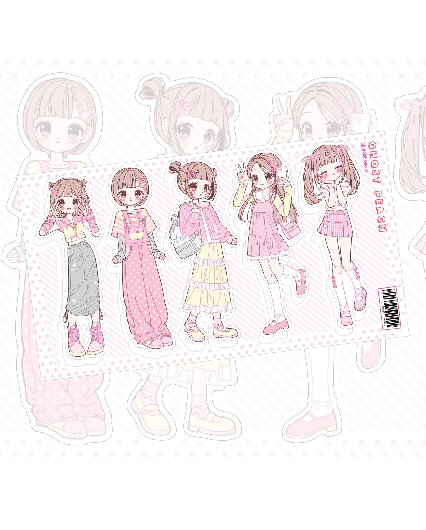 [GP02] NEW Ghost Peach 'Pink Spring Spring Lookbook' Sticker Sheet - Ghost Peach__korean_sticker_stationery