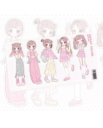 [GP02] NEW Ghost Peach 'Pink Spring Spring Lookbook' Sticker Sheet - Ghost Peach__korean_sticker_stationery