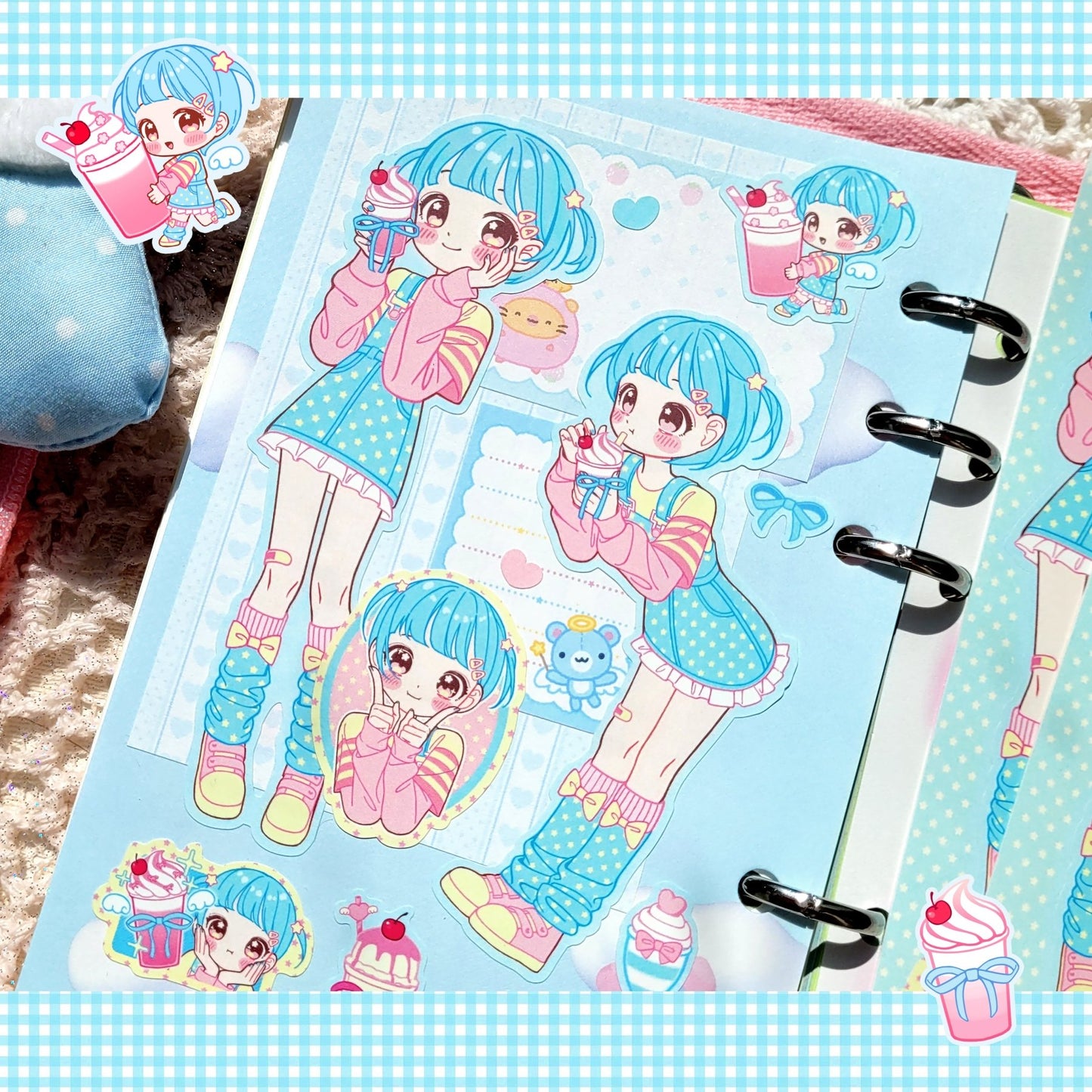 [GP04] NEW Ghost Peach 'Pink Soda Cream Latte' Sticker Sheet - Ghost Peach__korean_sticker_stationery