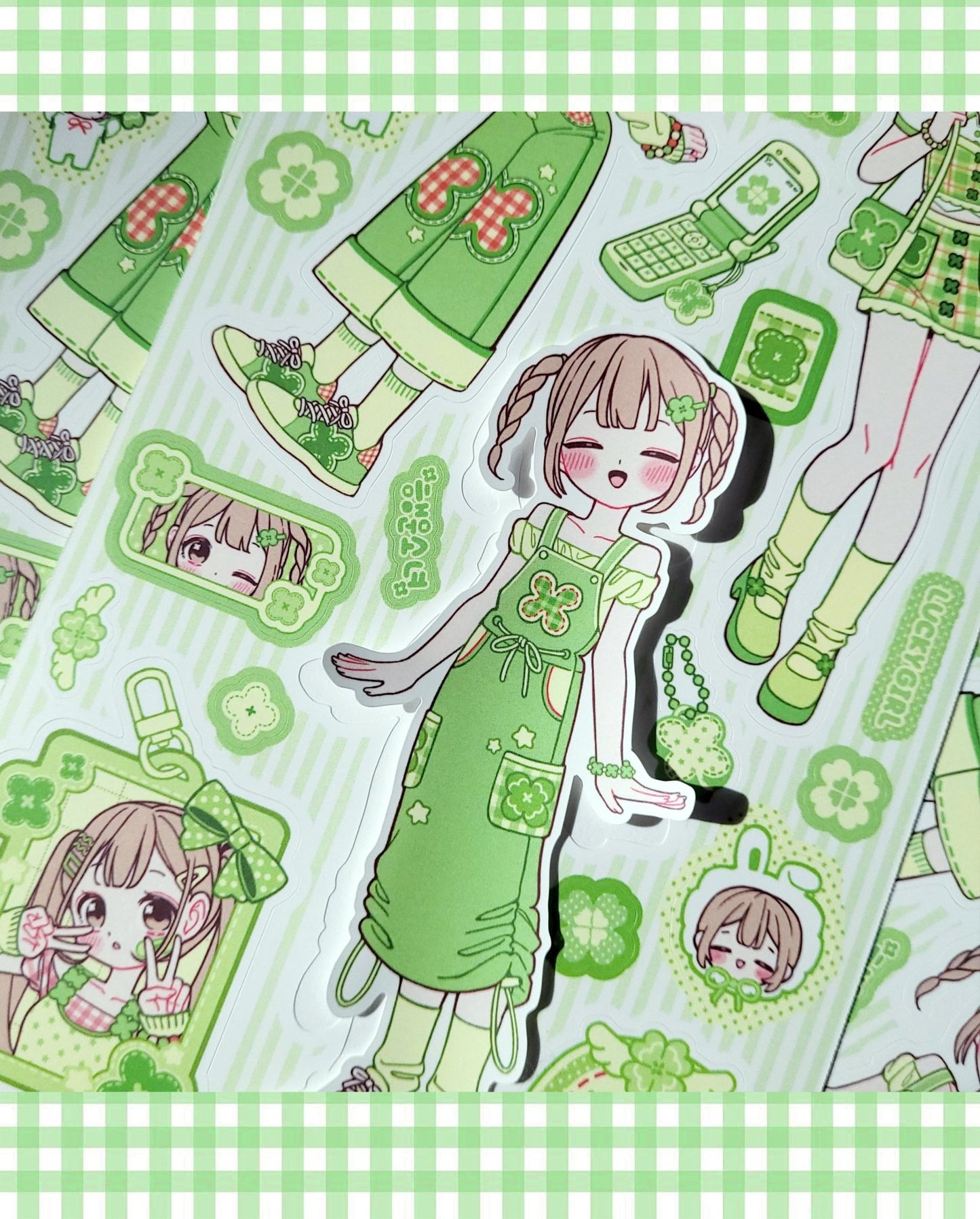 [GP05] NEW Ghost Peach 'Clover Friends' Sticker Sheet - Ghost Peach__korean_sticker_stationery