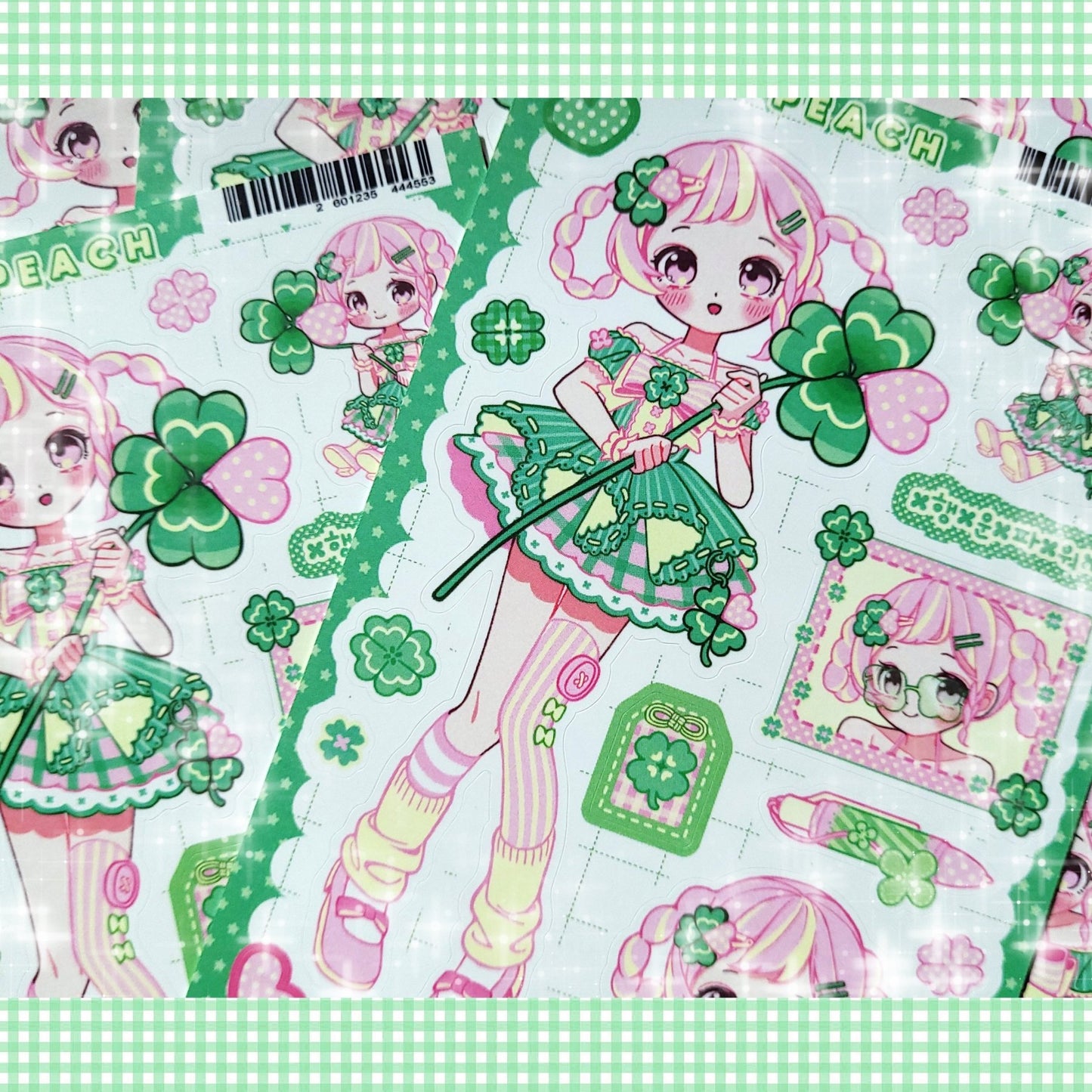 [GP06] NEW Ghost Peach 'Cute Clover' Sticker Sheet - Ghost Peach__korean_sticker_stationery