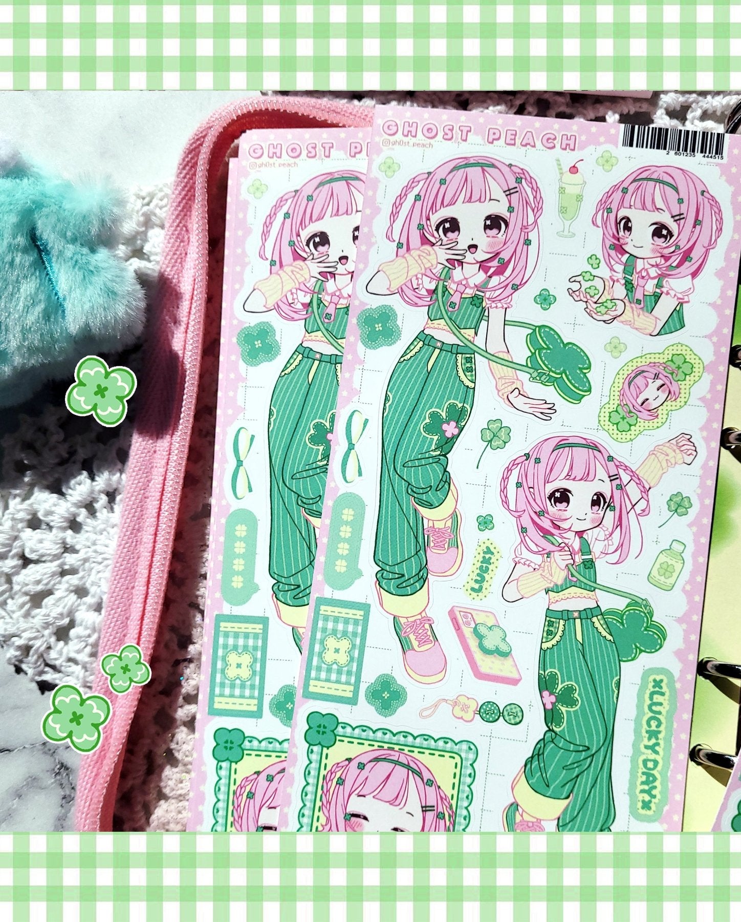 [GP07] NEW Ghost Peach 'Lovely Clover' Sticker Sheet - Ghost Peach__korean_sticker_stationery