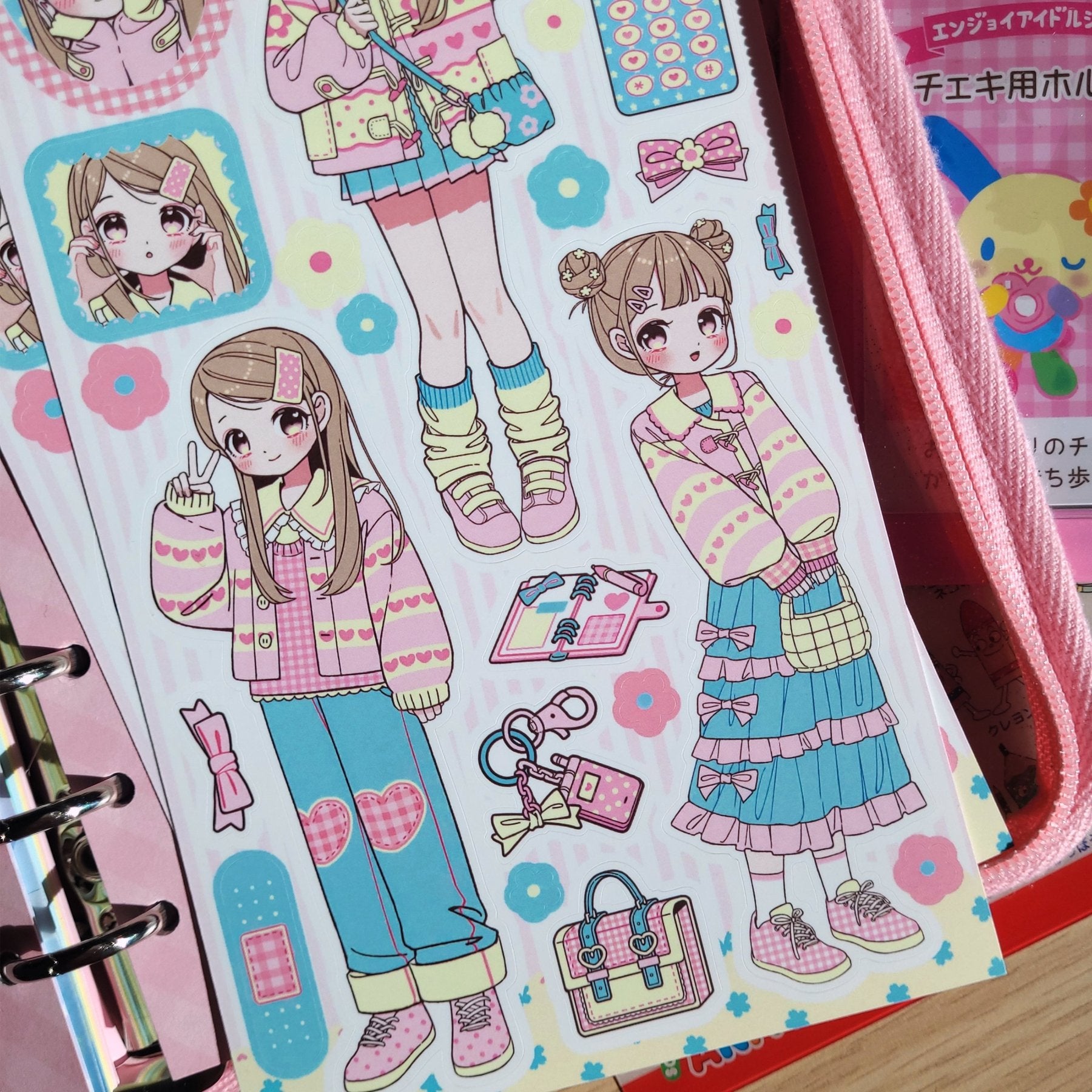 [GP08] NEW RESTOCK Ghost Peach 'Mongle Pink Lookbook' Sticker Sheet - Ghost Peach__korean_sticker_stationery