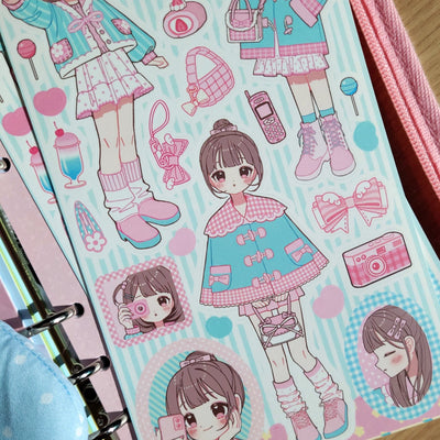 [GP09] NEW RESTOCK Ghost Peach 'Fluffy Soda Lookbook' Sticker Sheet - Ghost Peach__korean_sticker_stationery