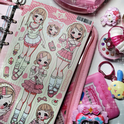 [GP15] NEW RESTOCK Ghost Peach 'Pink Cream Lookbook' Sticker Sheet - Ghost Peach__korean_sticker_stationery