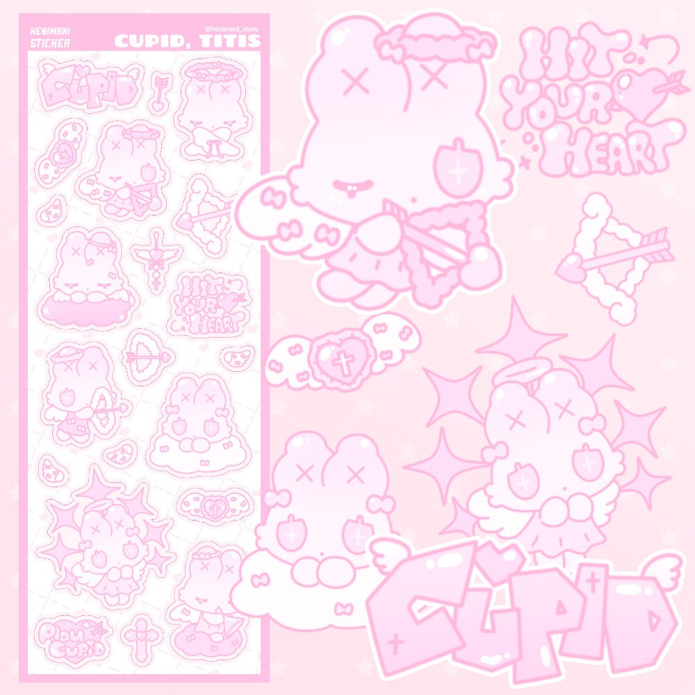 [HM06] NEW Henimani 'TITIS' Sticker Sheets (options) - Henimani_HM06S3 - Cupid Titis (Pink)_korean_sticker_stationery