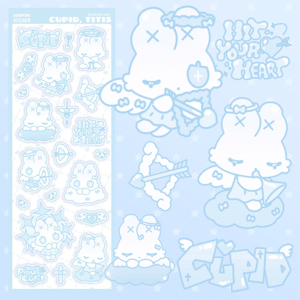 [HM06] NEW Henimani 'TITIS' Sticker Sheets (options) - Henimani_HM06S2 - Cupid Titis (Sky)_korean_sticker_stationery