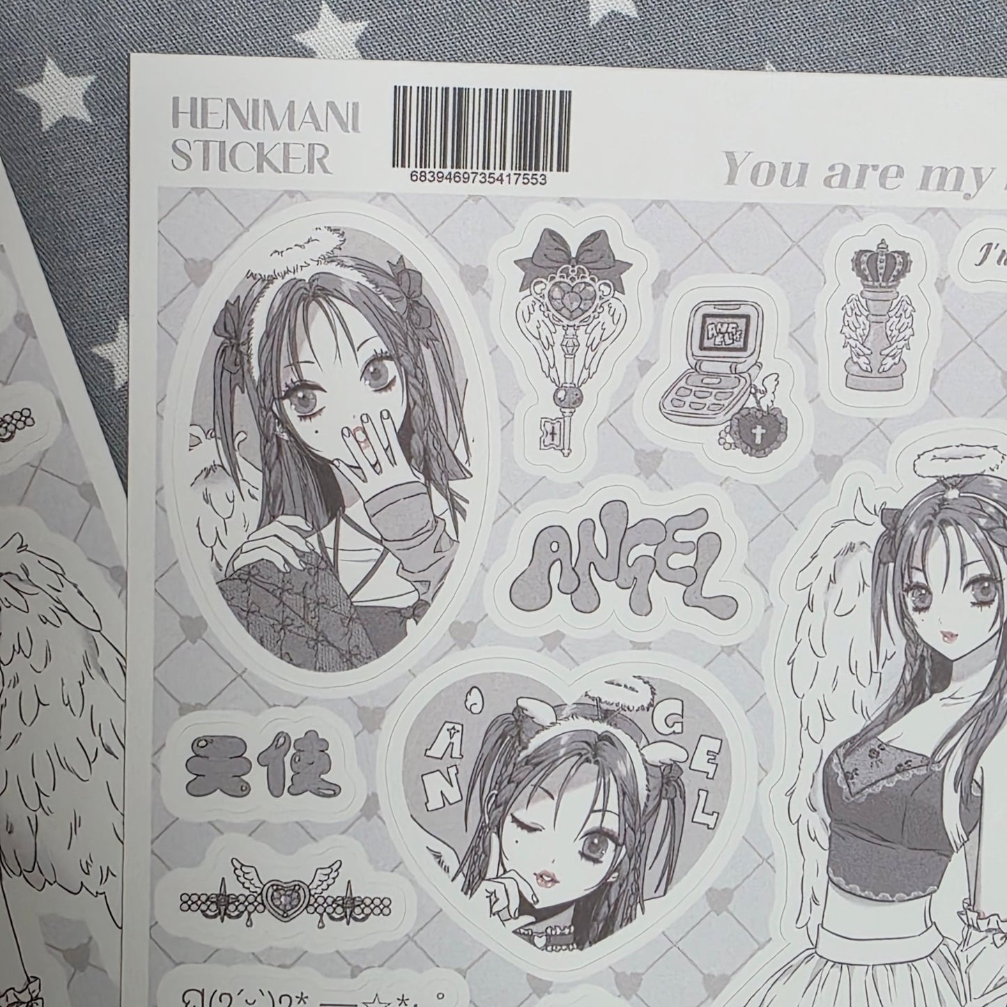 [HM07] NEW Henimani 'You are my ANGEL/DEVIL' Sticker Sheet (options) - Henimani_HM07S1 - ANGEL_korean_sticker_stationery