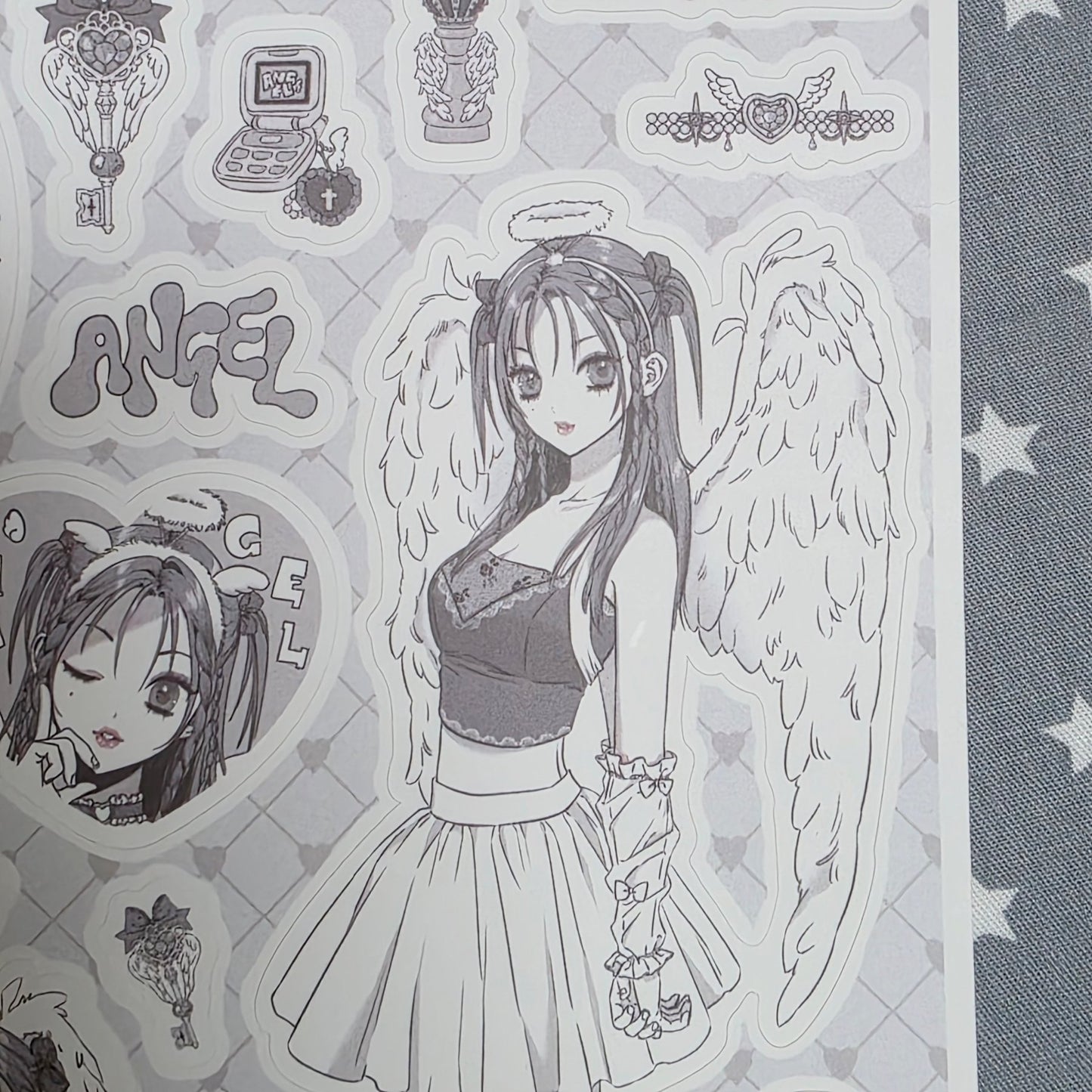 [HM07] NEW Henimani 'You are my ANGEL/DEVIL' Sticker Sheet (options) - Henimani_HM07S1 - ANGEL_korean_sticker_stationery