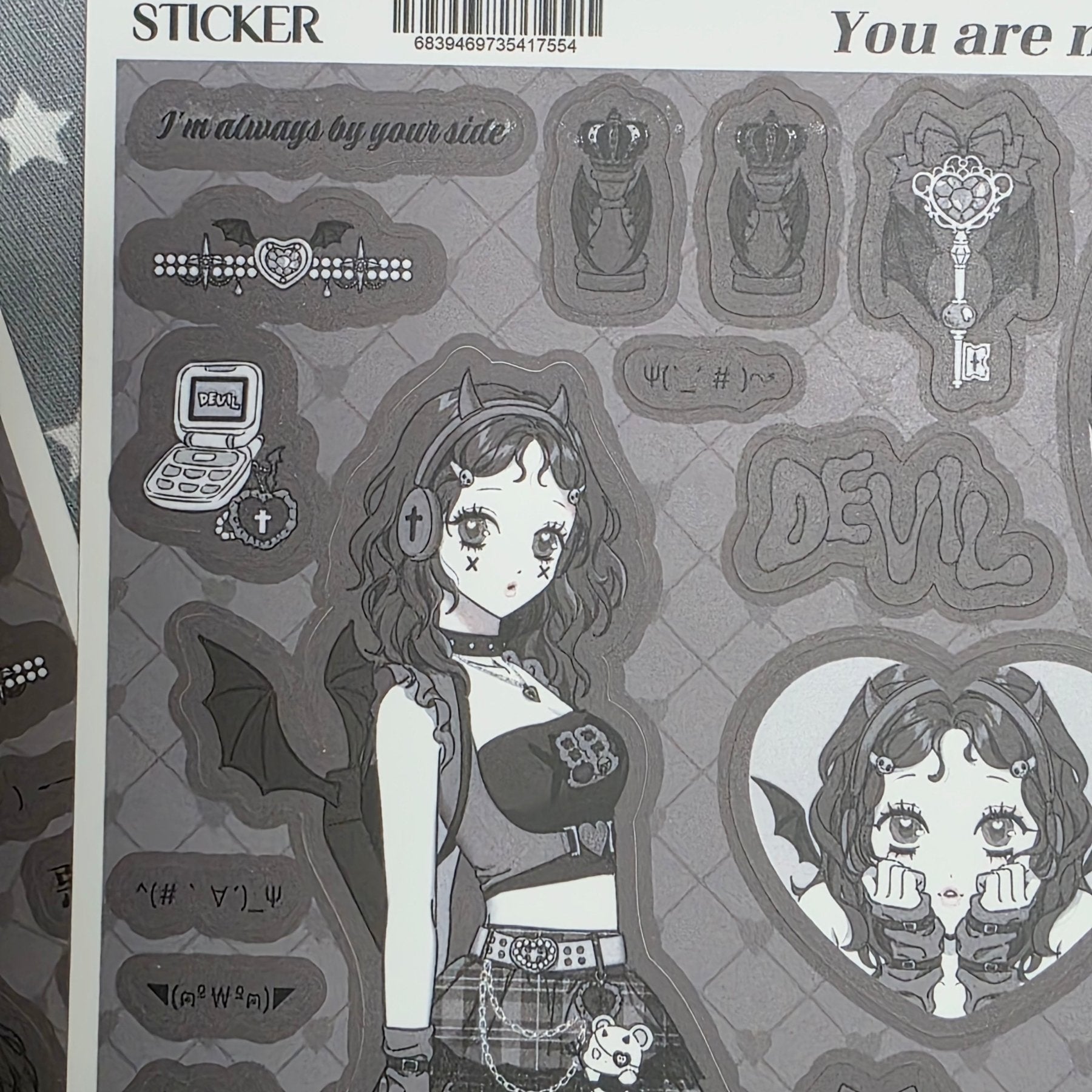 [HM07] NEW Henimani 'You are my ANGEL/DEVIL' Sticker Sheet (options) - Henimani_HM07S2 - DEVIL_korean_sticker_stationery