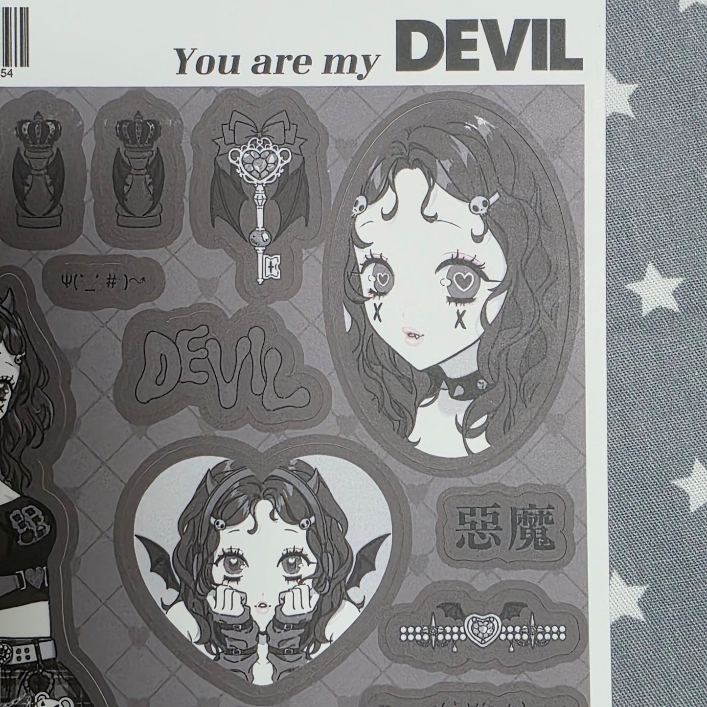 [HM07] NEW Henimani 'You are my ANGEL/DEVIL' Sticker Sheet (options) - Henimani_HM07S2 - DEVIL_korean_sticker_stationery