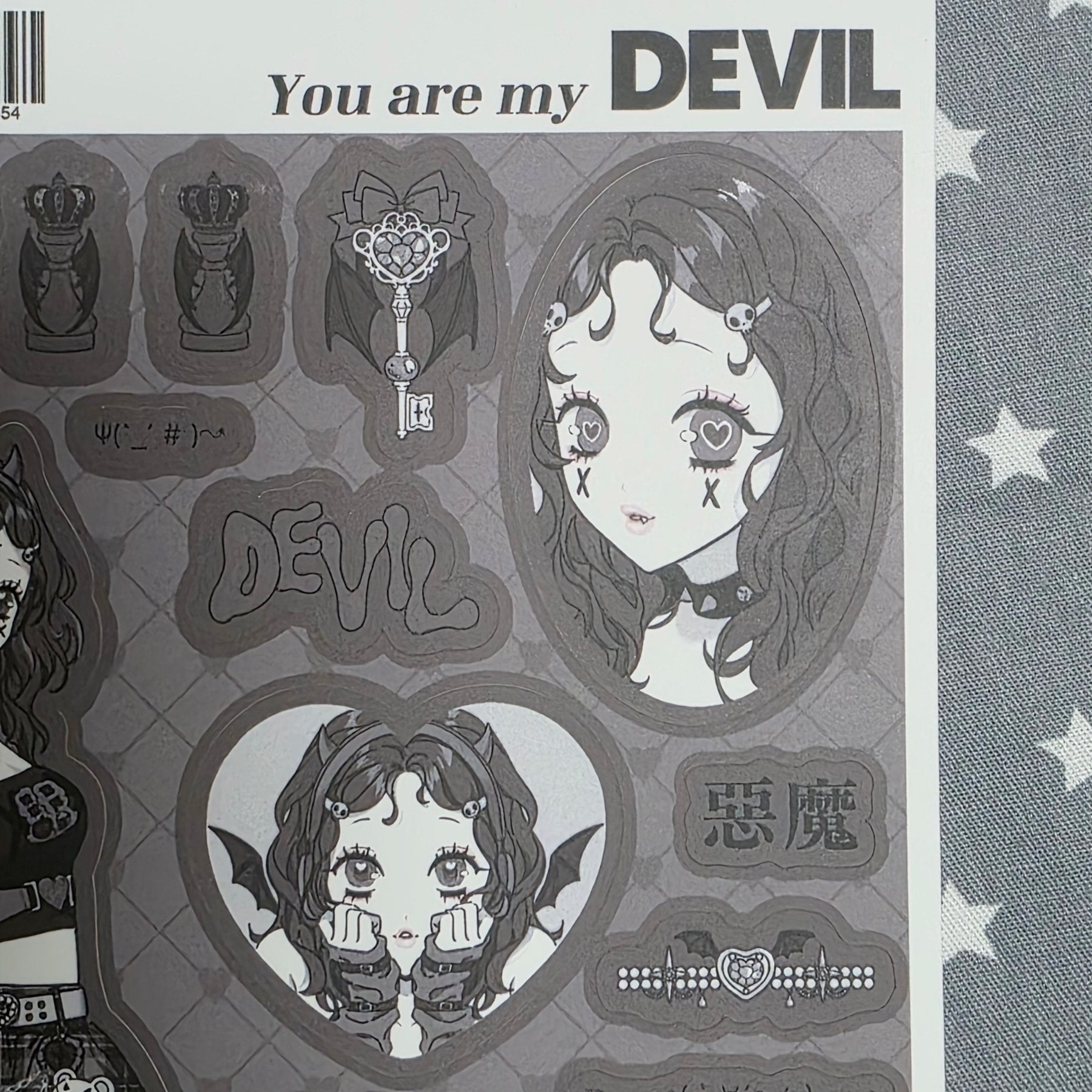 [HM07] NEW Henimani 'You are my ANGEL/DEVIL' Sticker Sheet (options) - Henimani_HM07S2 - DEVIL_korean_sticker_stationery
