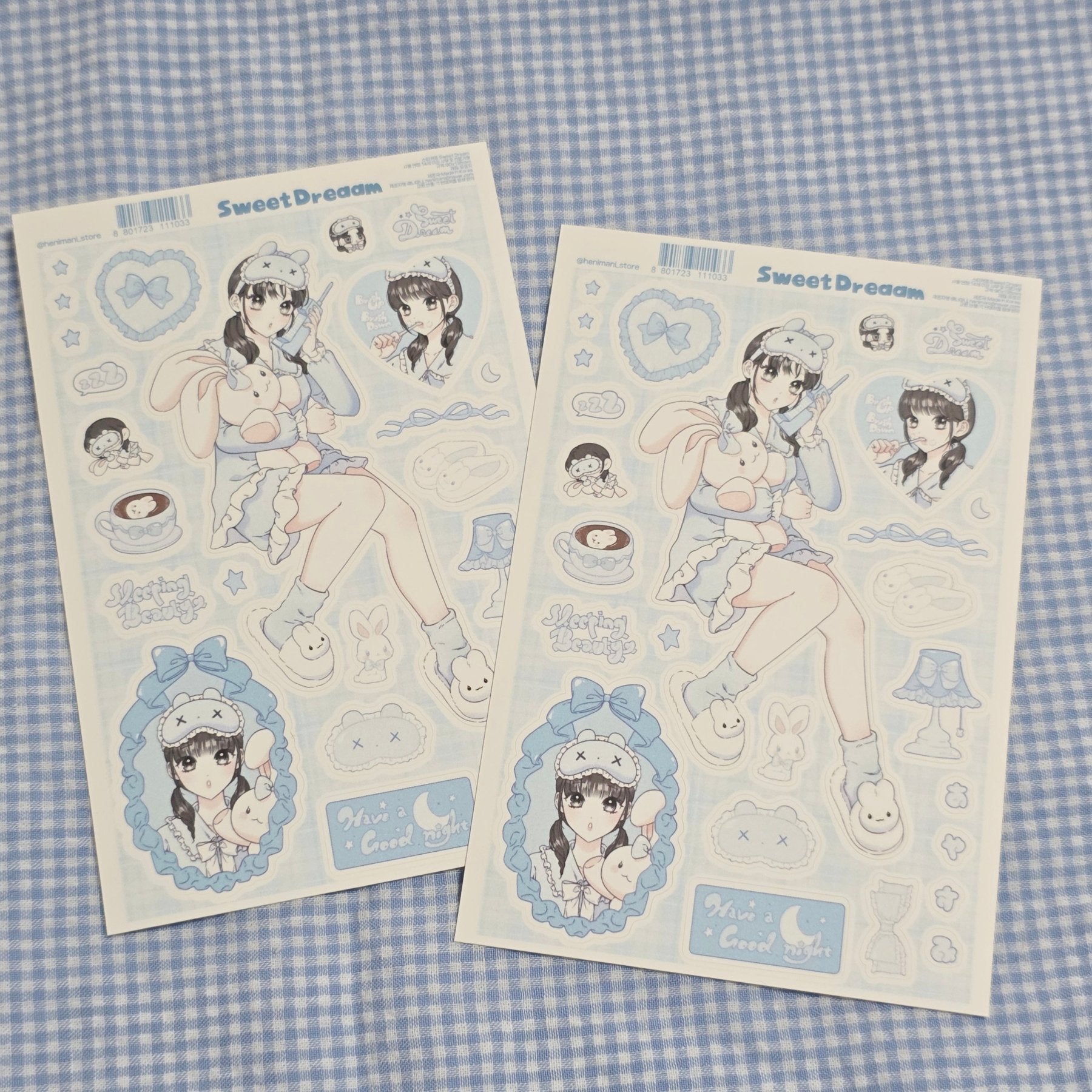 [HM09] NEW Henimani 'Sweet Dream' Sticker Sheet - Henimani__korean_sticker_stationery
