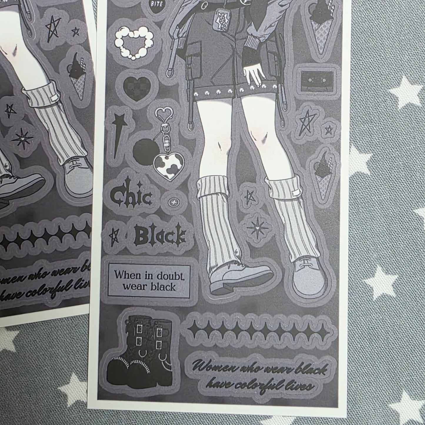 [HM10] NEW Henimani 'Chic Black' Sticker Sheet - Henimani__korean_sticker_stationery