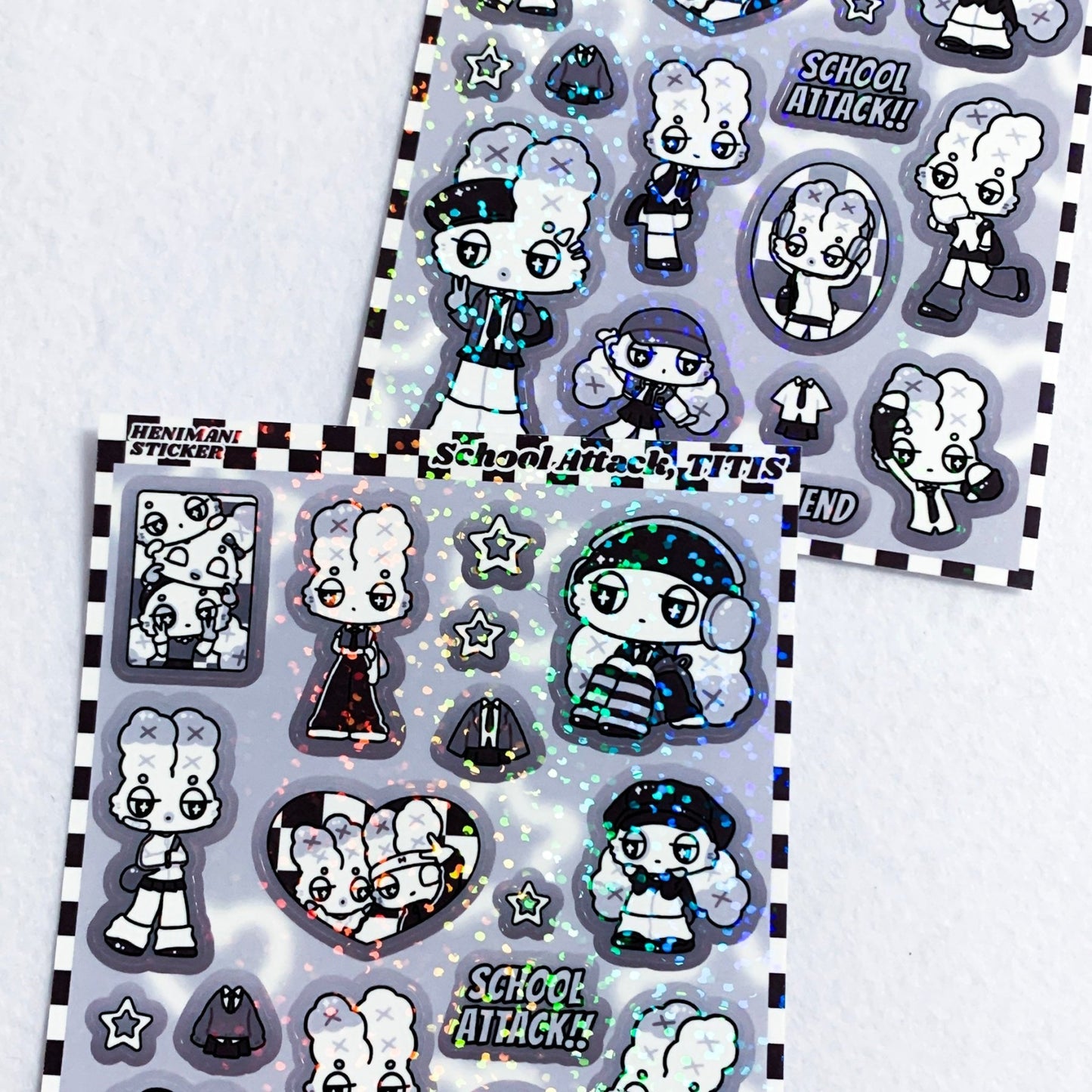 [HM11] NEW Henimani 'School Attack, TITIS' Sticker Sheet - Henimani__korean_sticker_stationery