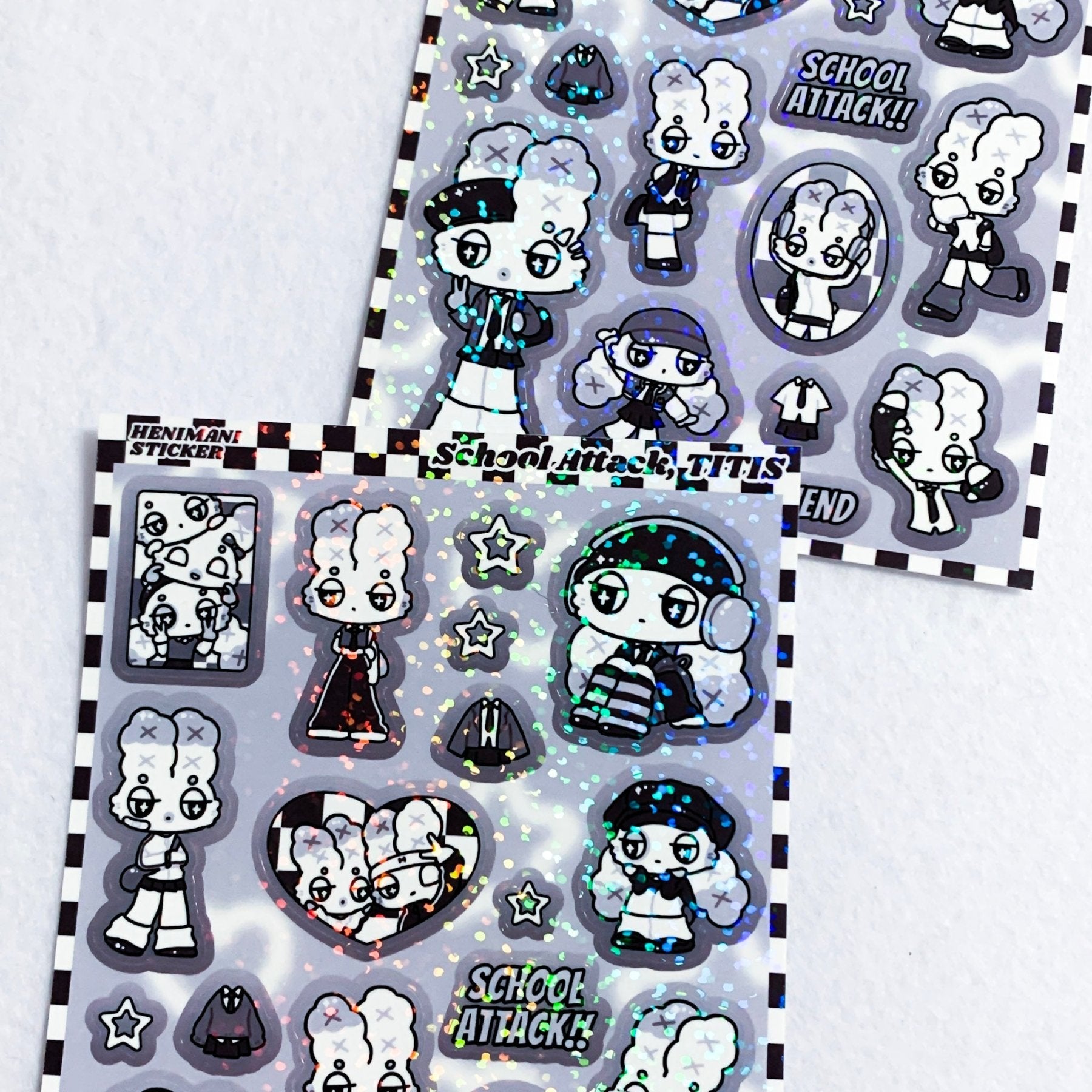 [HM11] NEW Henimani 'School Attack, TITIS' Sticker Sheet - Henimani__korean_sticker_stationery