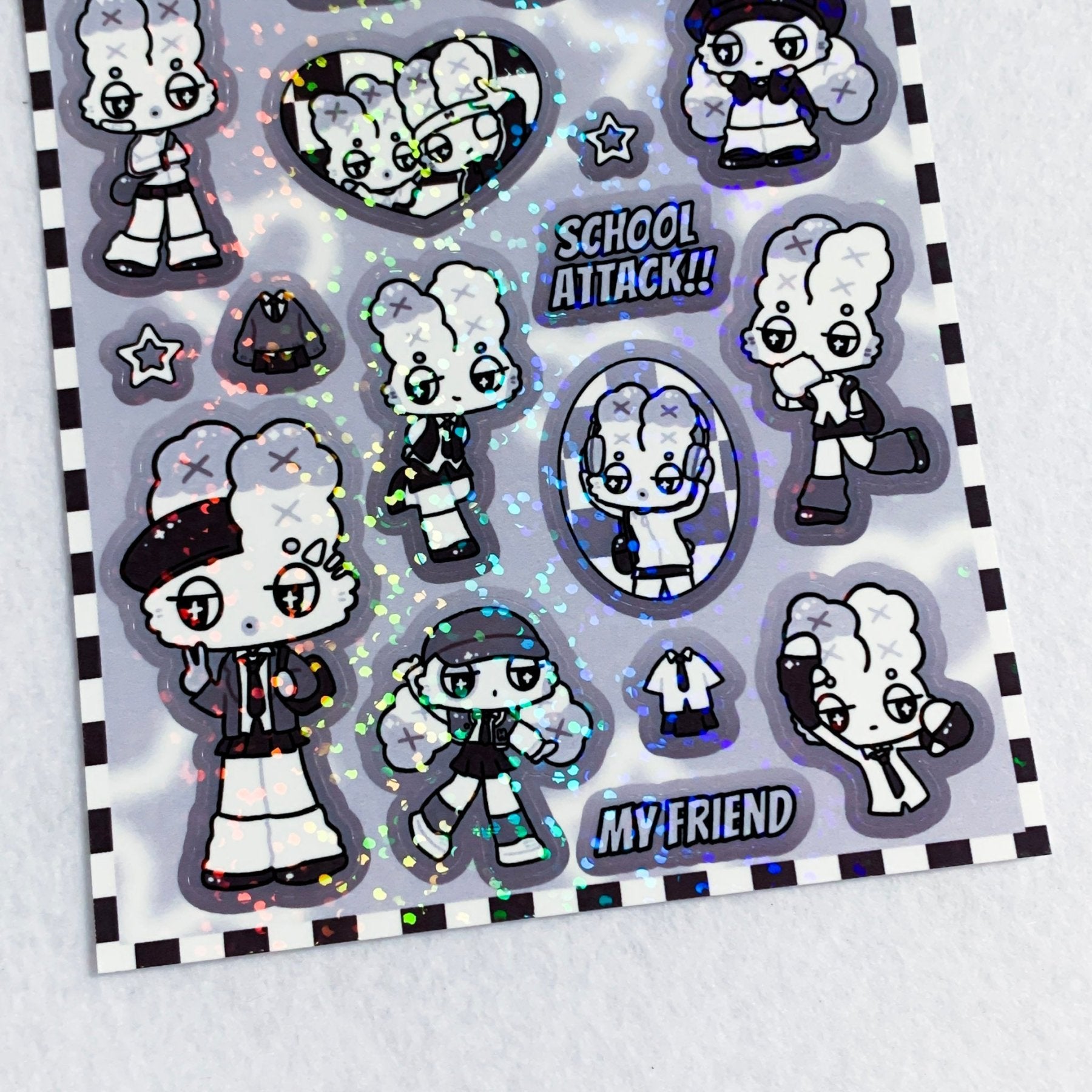 [HM11] NEW Henimani 'School Attack, TITIS' Sticker Sheet - Henimani__korean_sticker_stationery